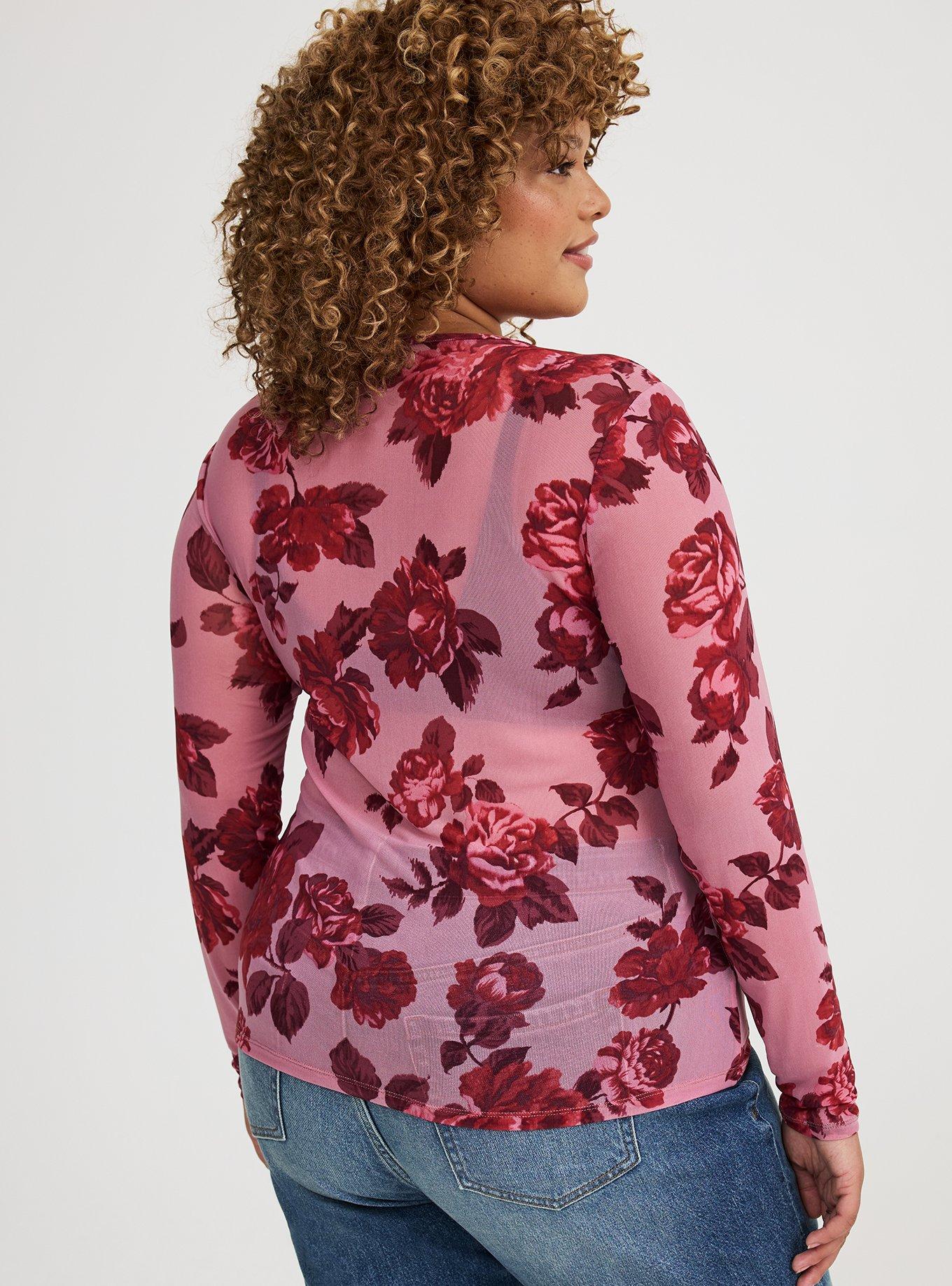 Mesh Crew Long-Sleeve Top