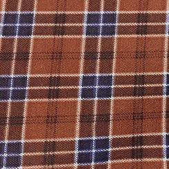 Mesh Crew Long Sleeve Top, STORY PLAID BROWN, swatch