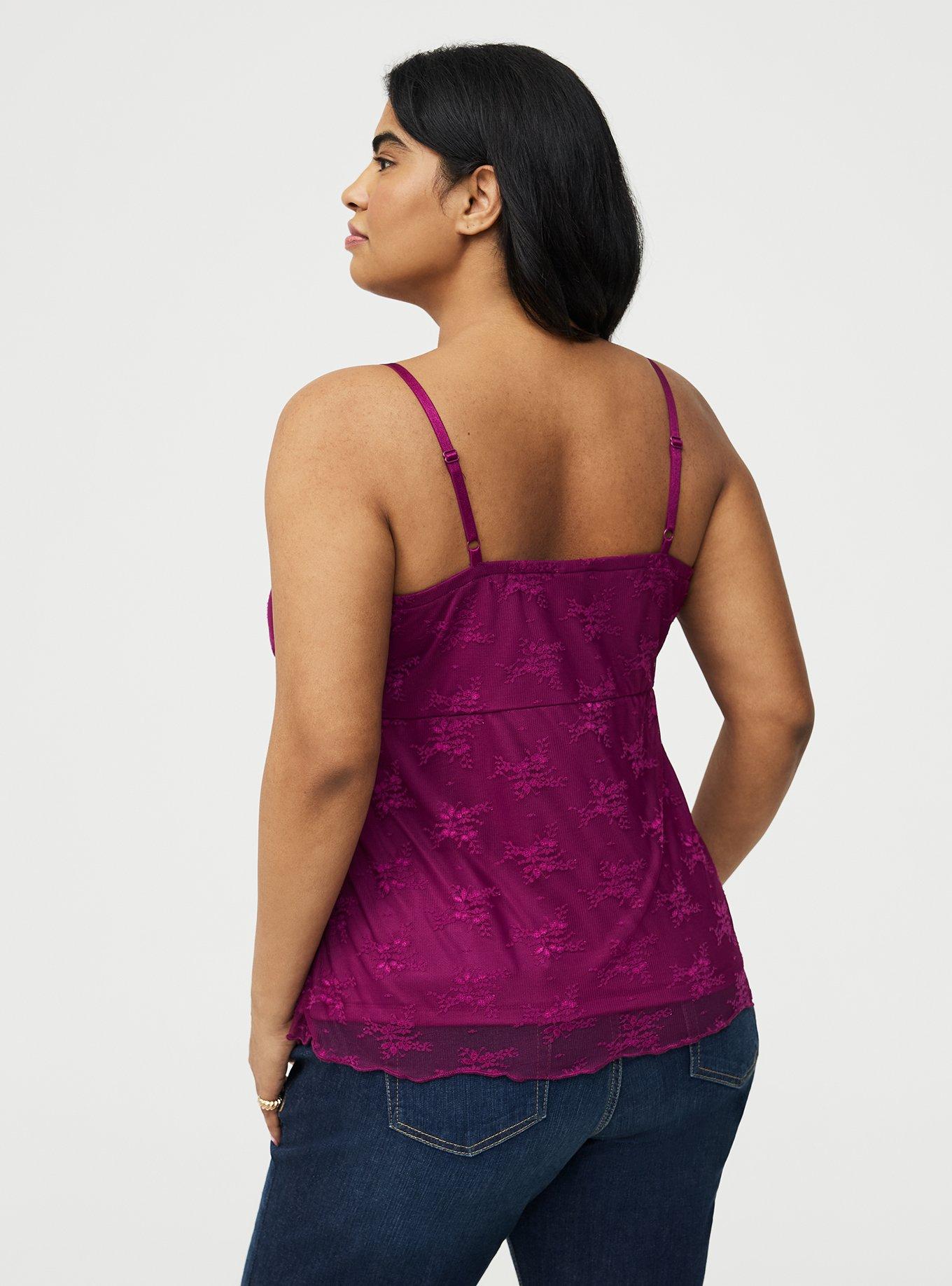 Lace Sweetheart Cami, PLUM CASPIA, alternate