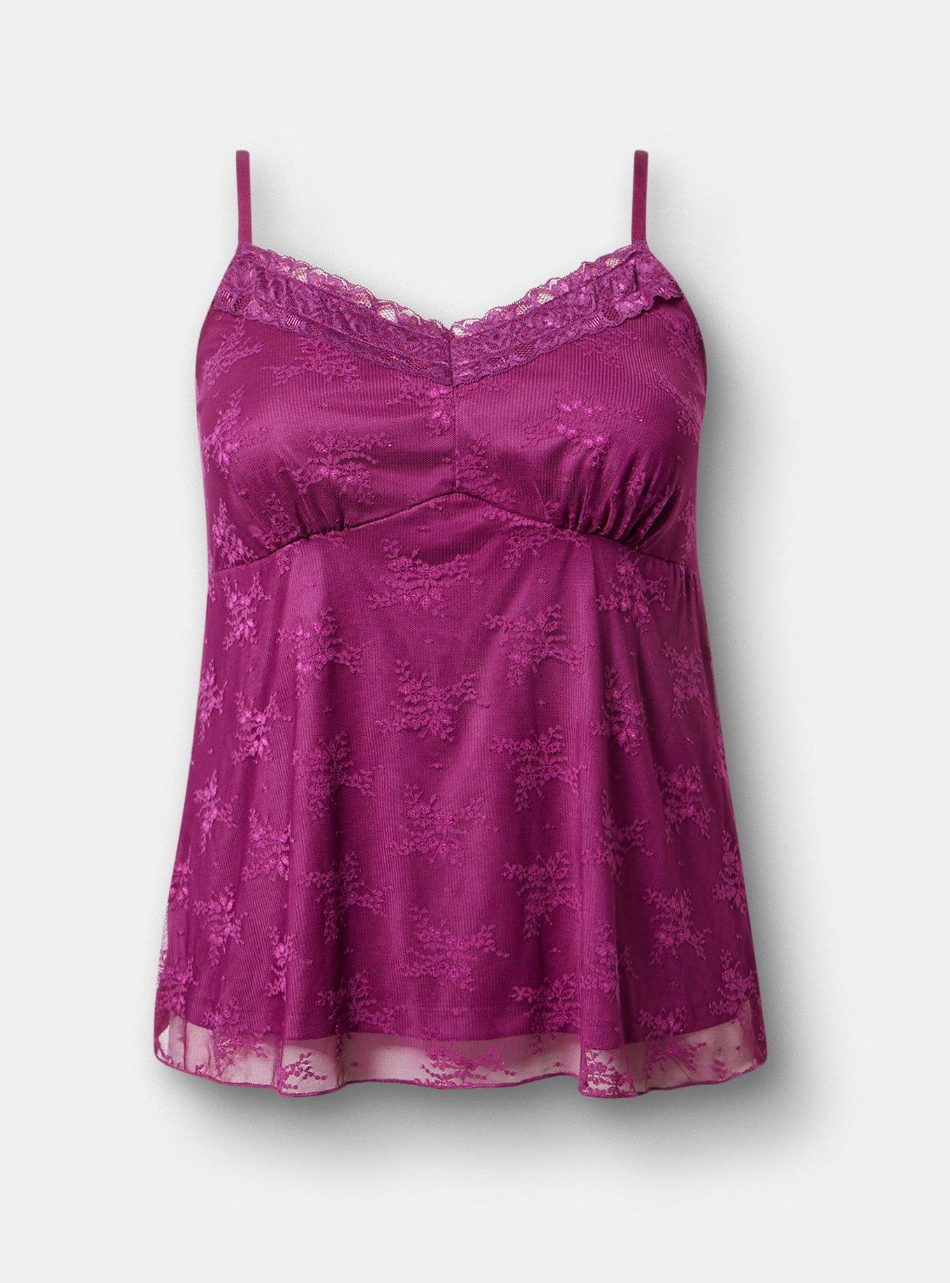 Lace Sweetheart Cami, PLUM CASPIA, hi-res