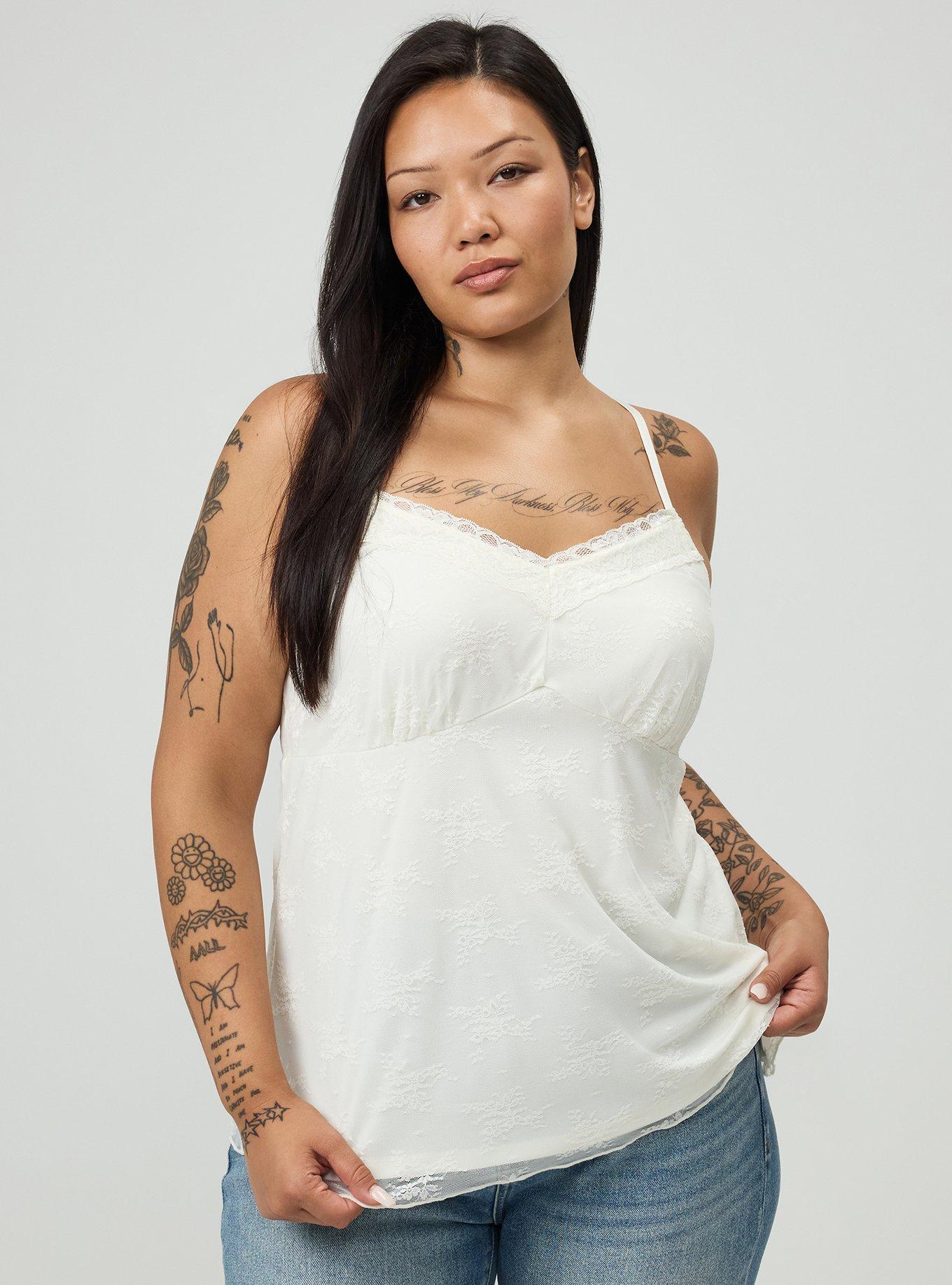 Lace Sweetheart Cami, WHISPER WHITE, alternate