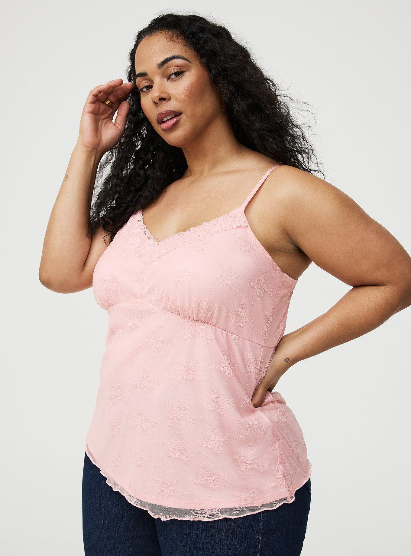 Lace Sweetheart Cami, SILVER PINK, alternate