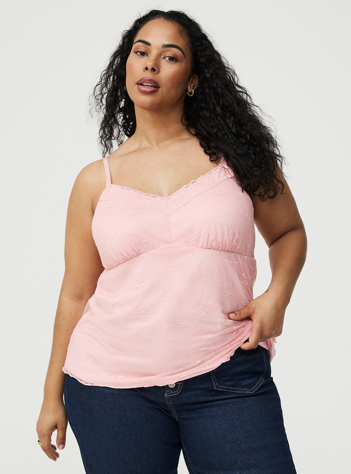 Lace Sweetheart Cami, SILVER PINK, hi-res
