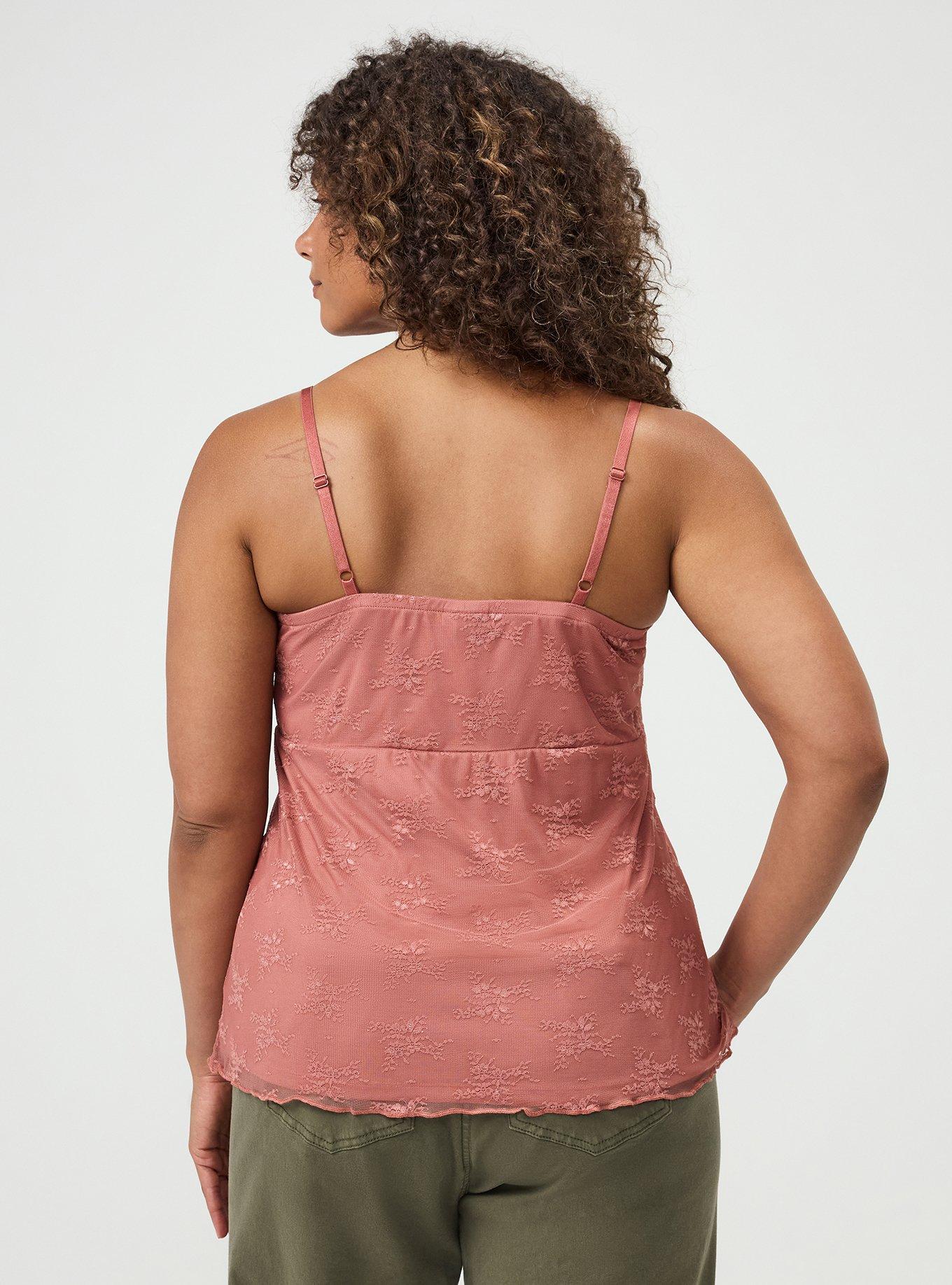 Plus Size Lace Sweetheart Cami, LIGHT MAHOGANY, alternate