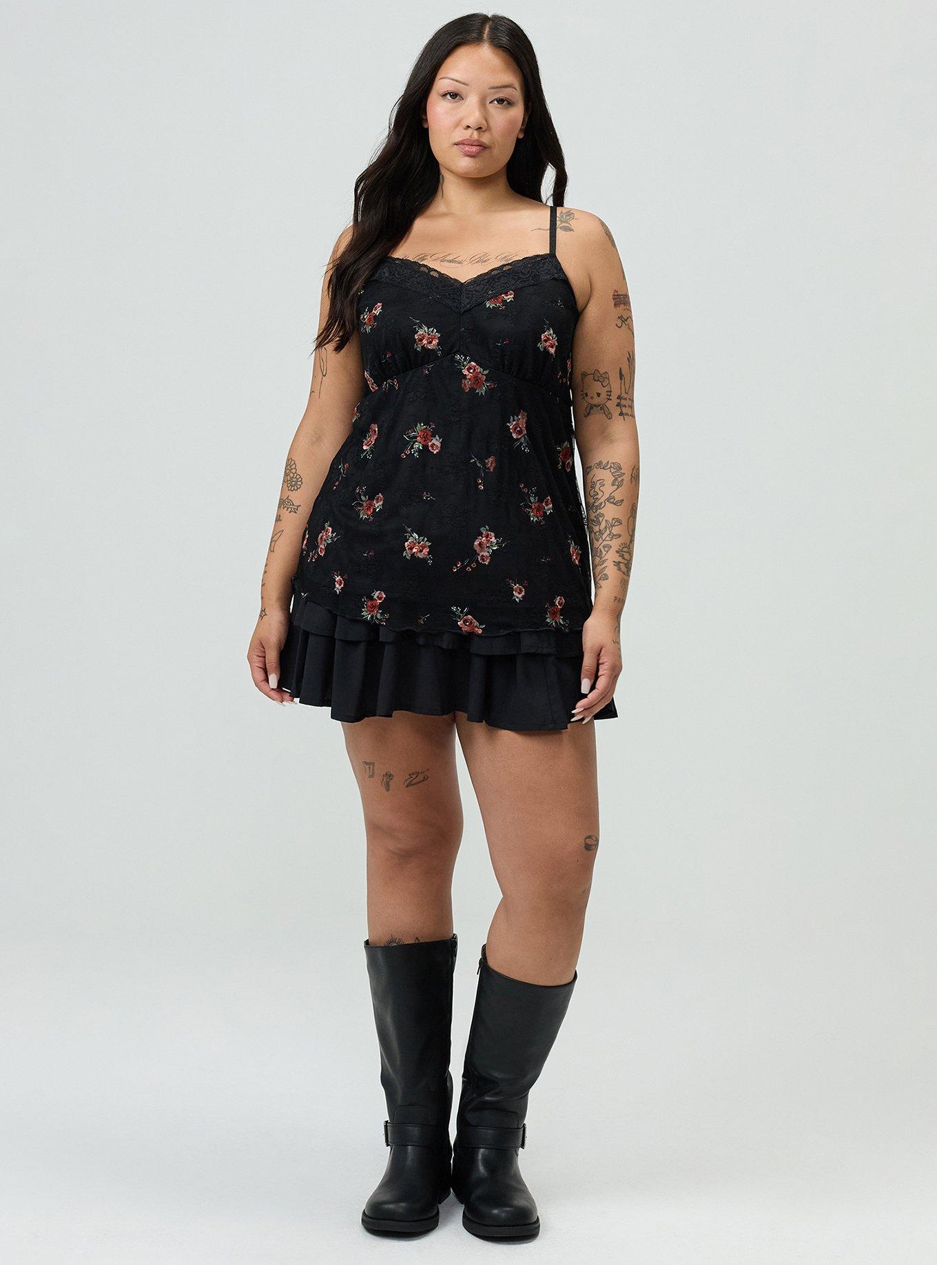 Plus Size Lace Sweetheart Cami, PENNY PORTUGAL BLACK, alternate