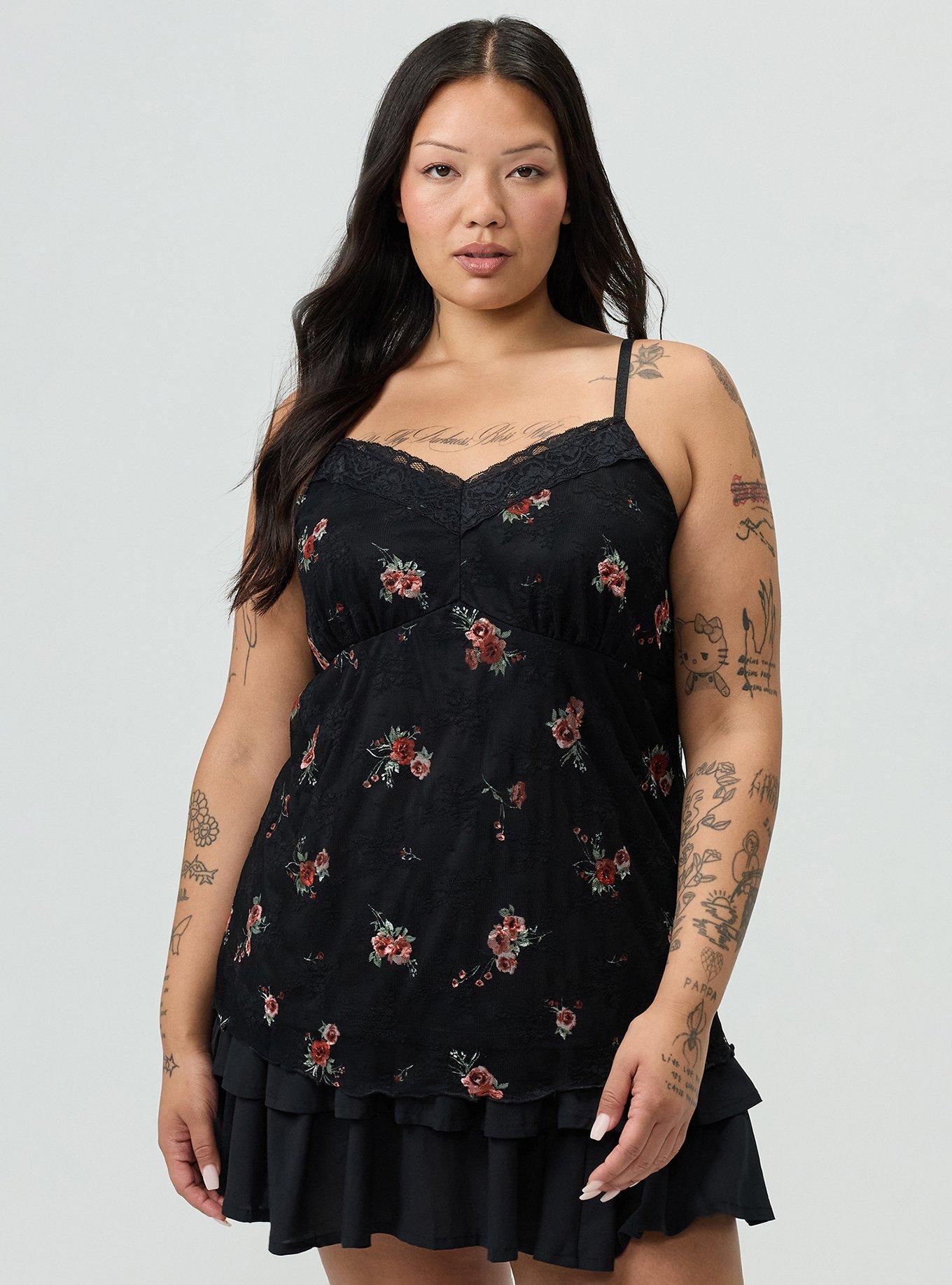 Plus Size Lace Sweetheart Cami, PENNY PORTUGAL BLACK, hi-res
