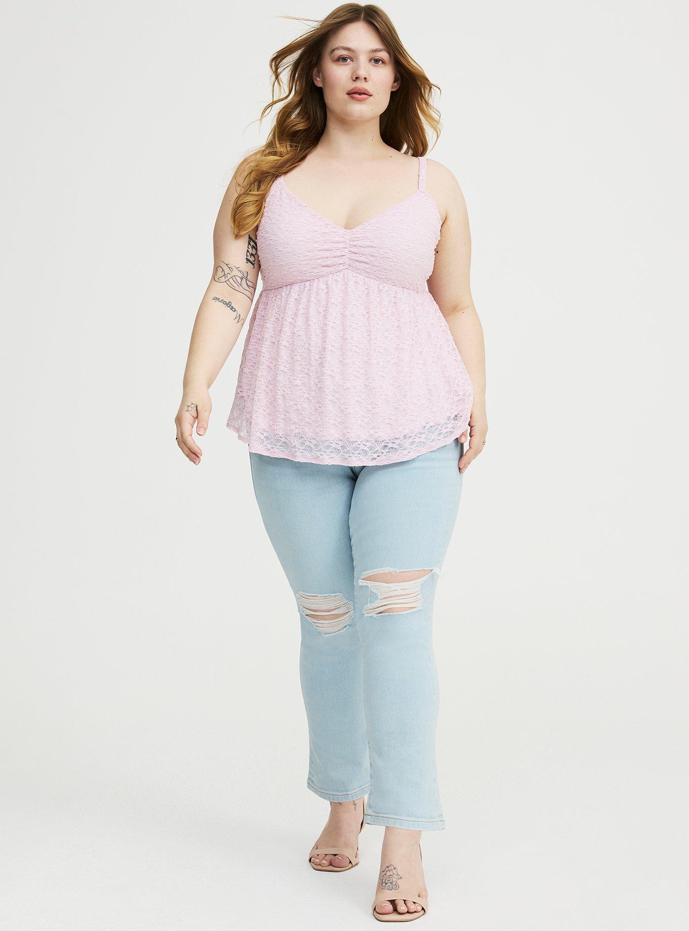 Stretch Lace Sweetheart Babydoll Cami, LILAC SNOW, alternate