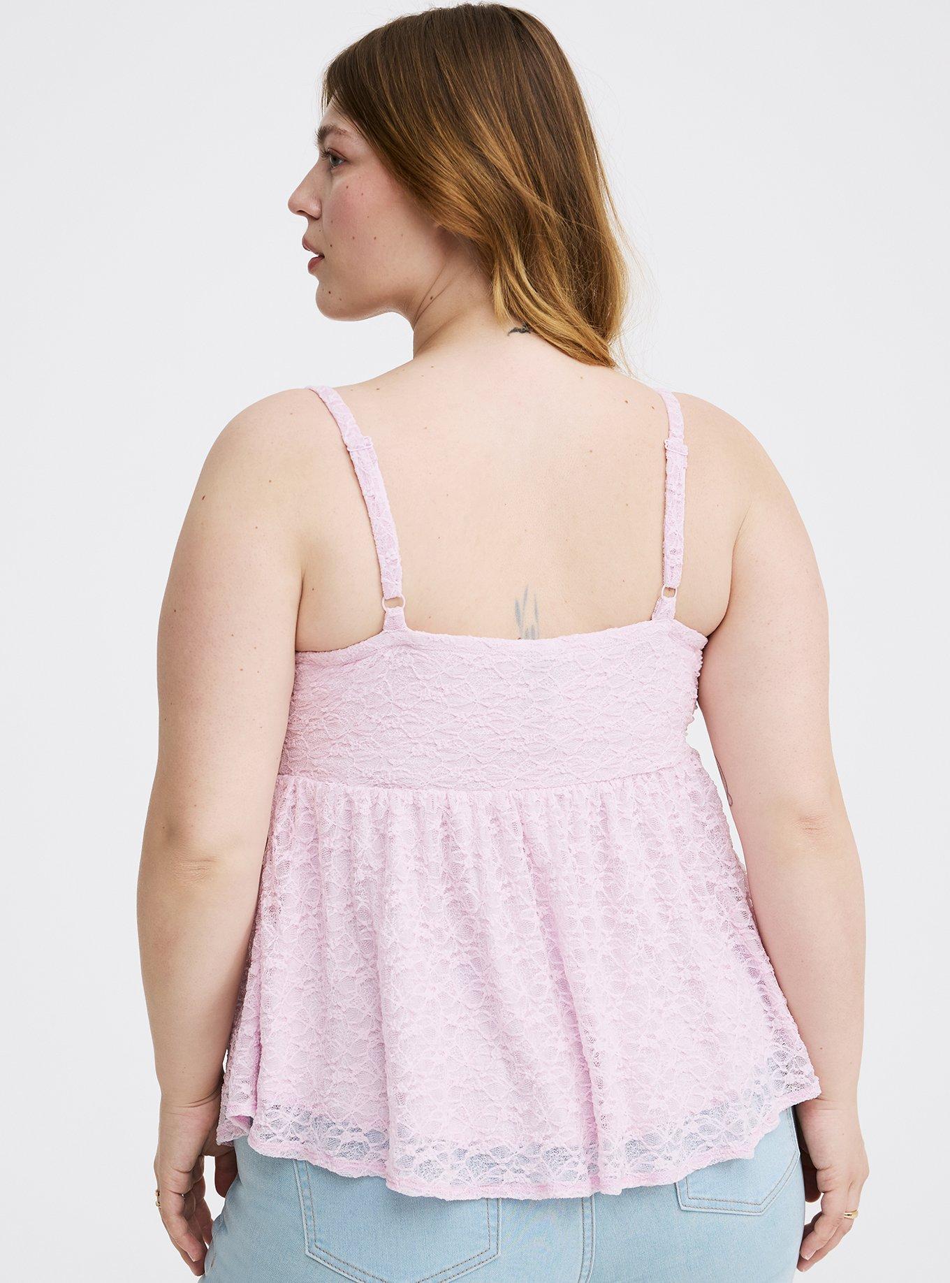 Stretch Lace Sweetheart Babydoll Cami, LILAC SNOW, alternate