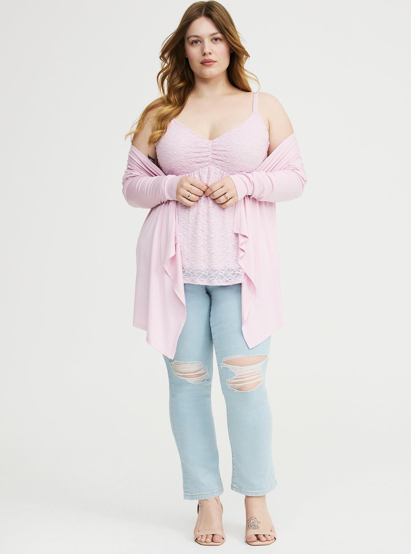 Stretch Lace Sweetheart Babydoll Cami, LILAC SNOW, alternate