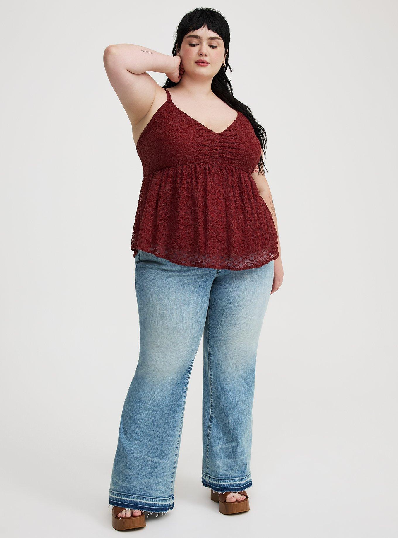 Stretch Lace V-Neck Babydoll Cami