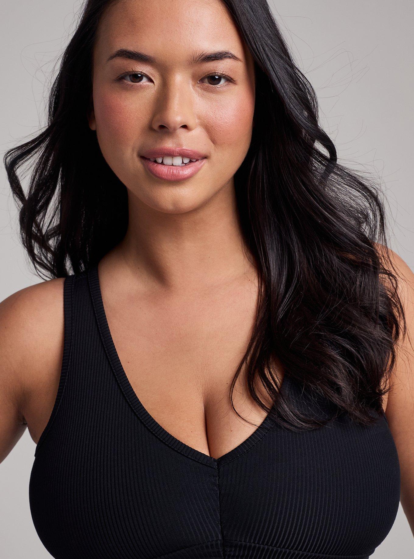 TRU Performance Rib Ruched Active Sports Bra, DEEP BLACK, alternate