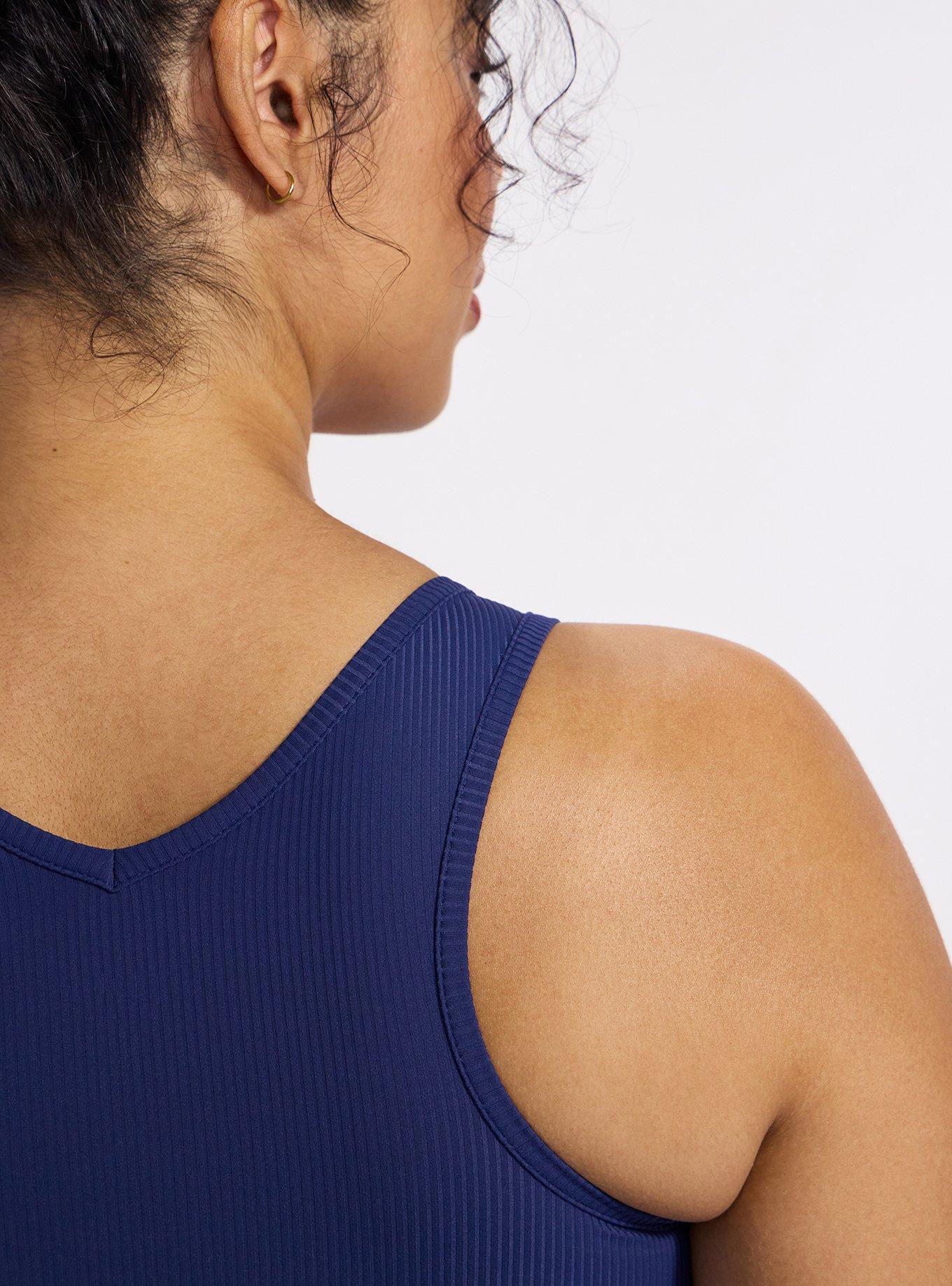 TRU Performance Rib Ruched Active Sports Bra, MEDIEVAL BLUE, alternate