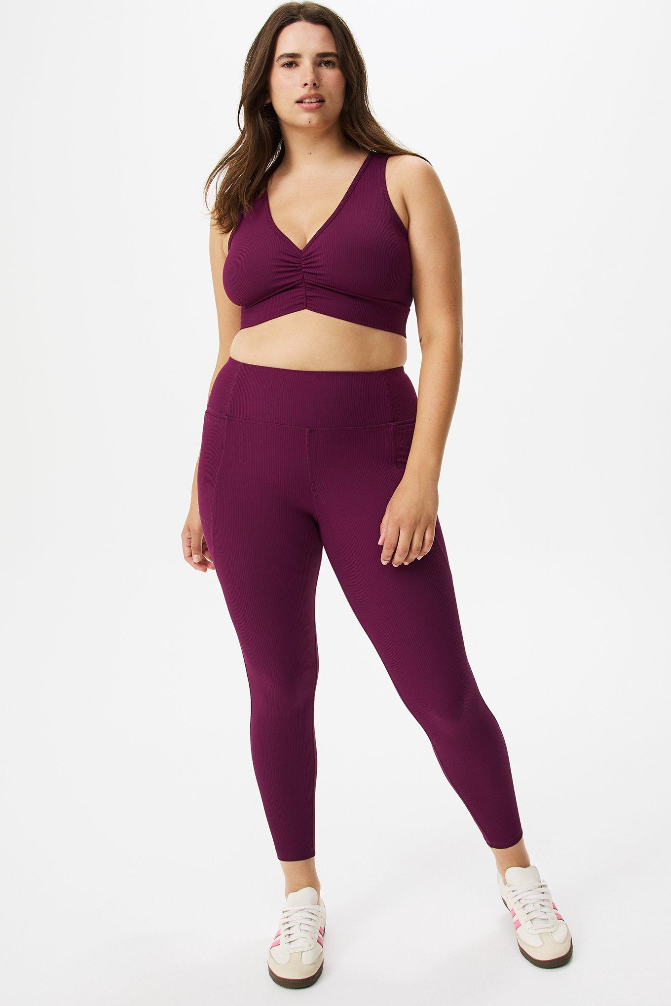 Performance Rib Ruched Active Sports Bra