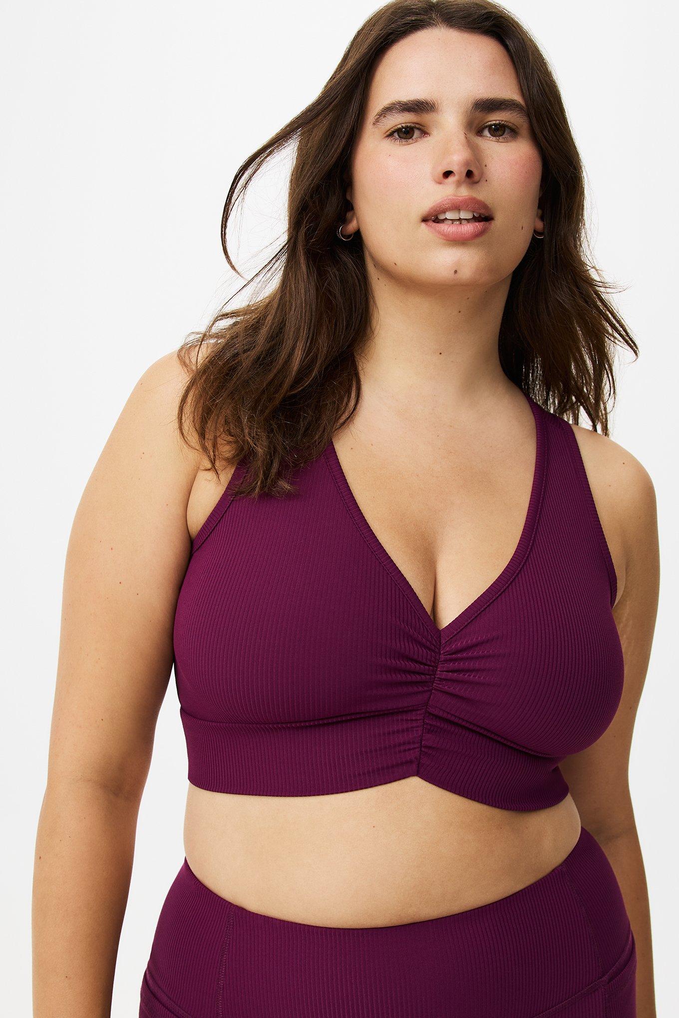 Performance Rib Ruched Active Sports Bra