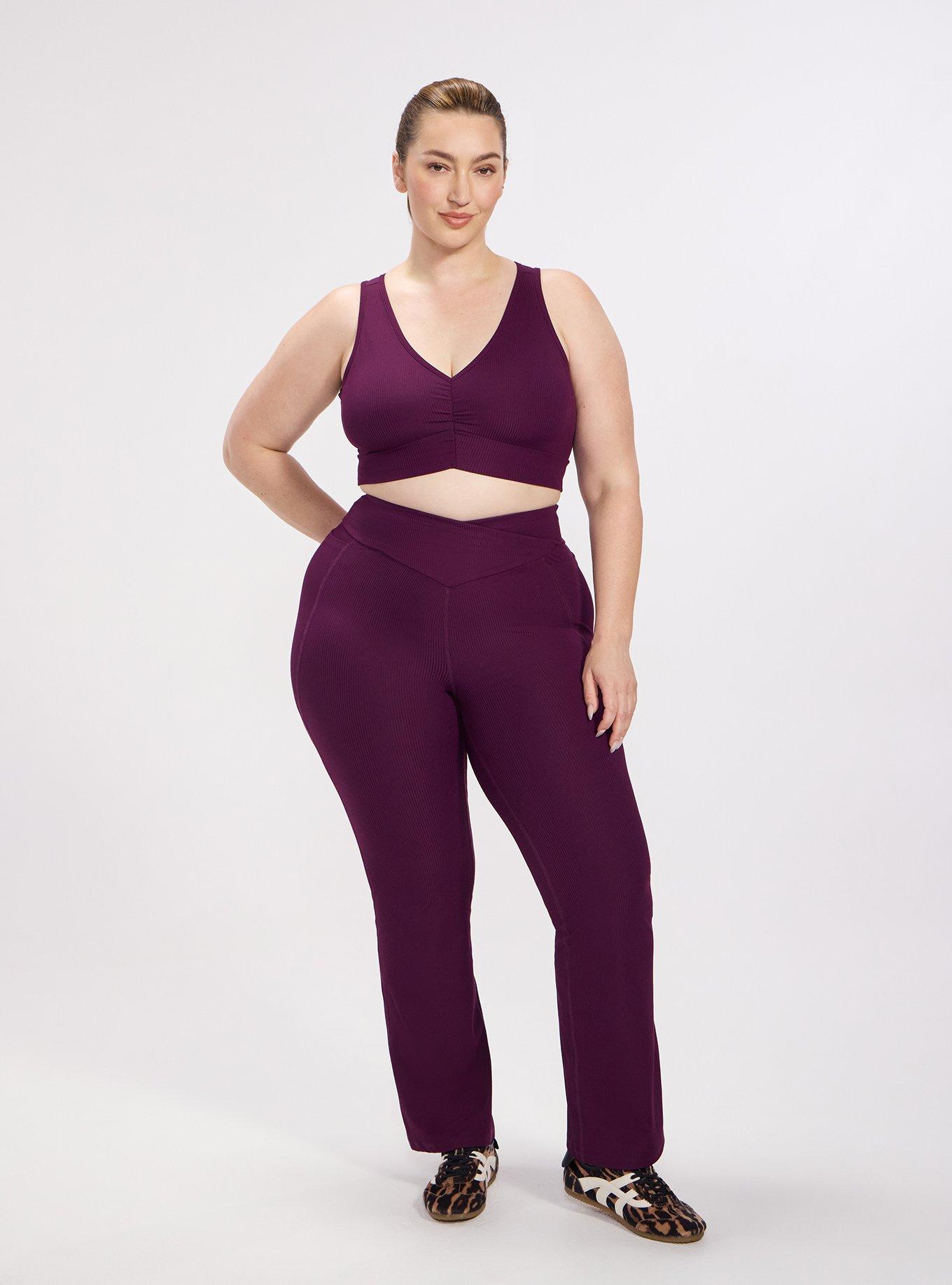 TRU Performance Rib Ruched Active Sports Bra, WINTER BLOOM, alternate