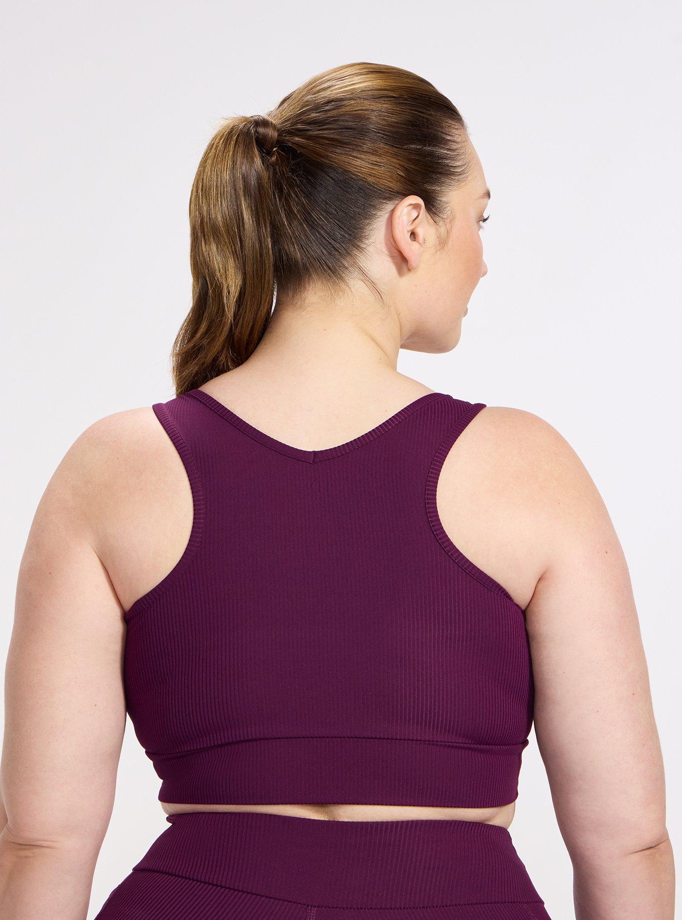 TRU Performance Rib Ruched Active Sports Bra, WINTER BLOOM, alternate