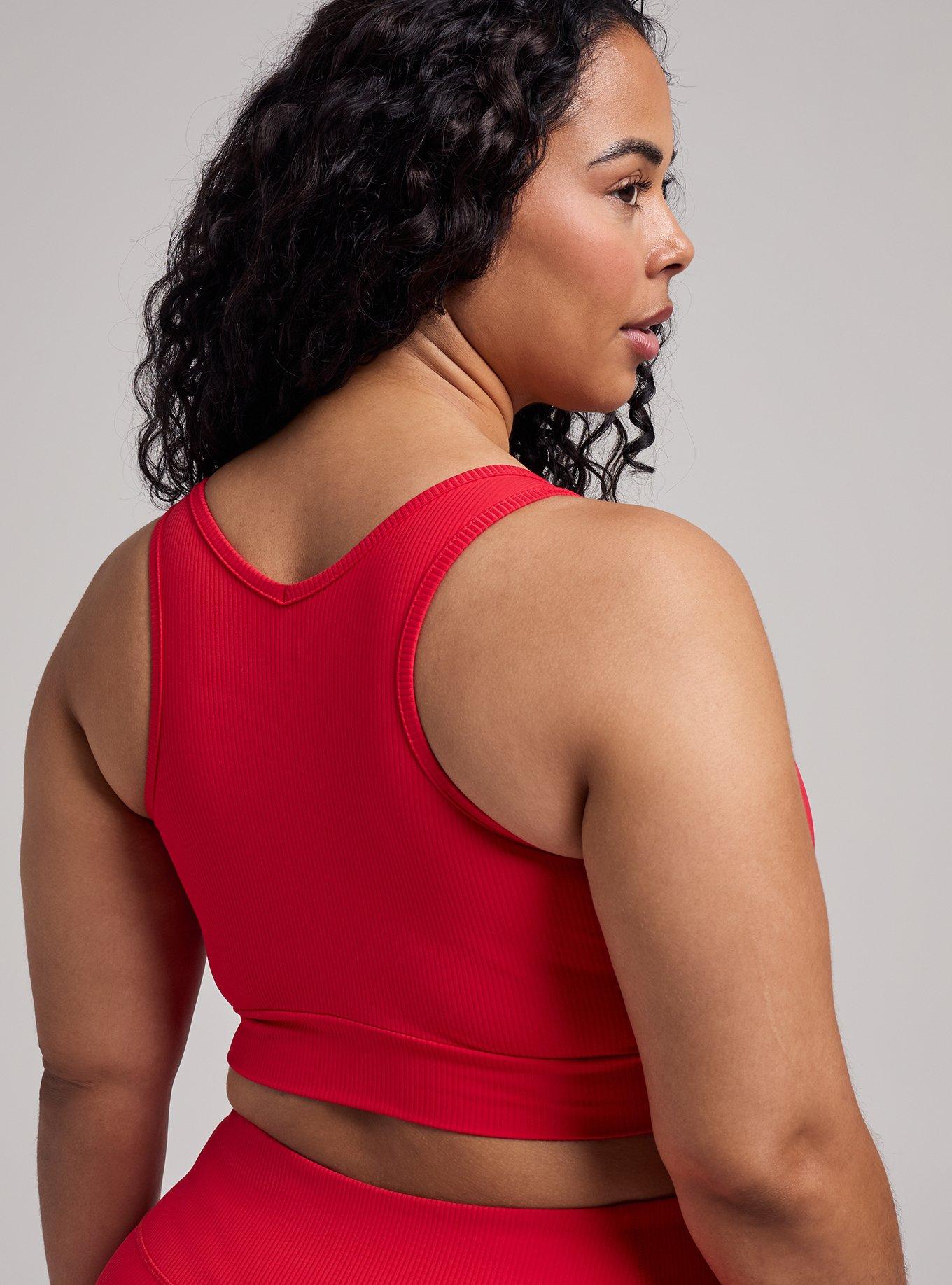 TRU Performance Rib Ruched Active Sports Bra, LOLLIPOP, alternate