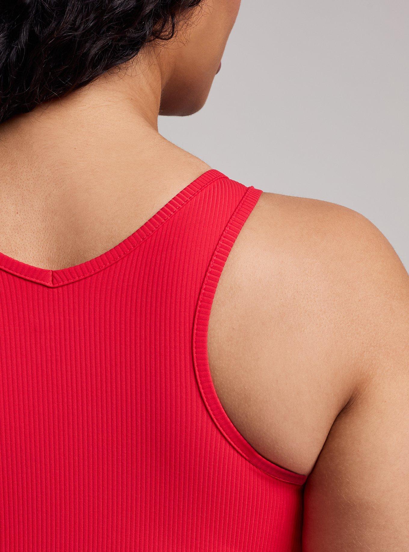 TRU Performance Rib Ruched Active Sports Bra, LOLLIPOP, alternate