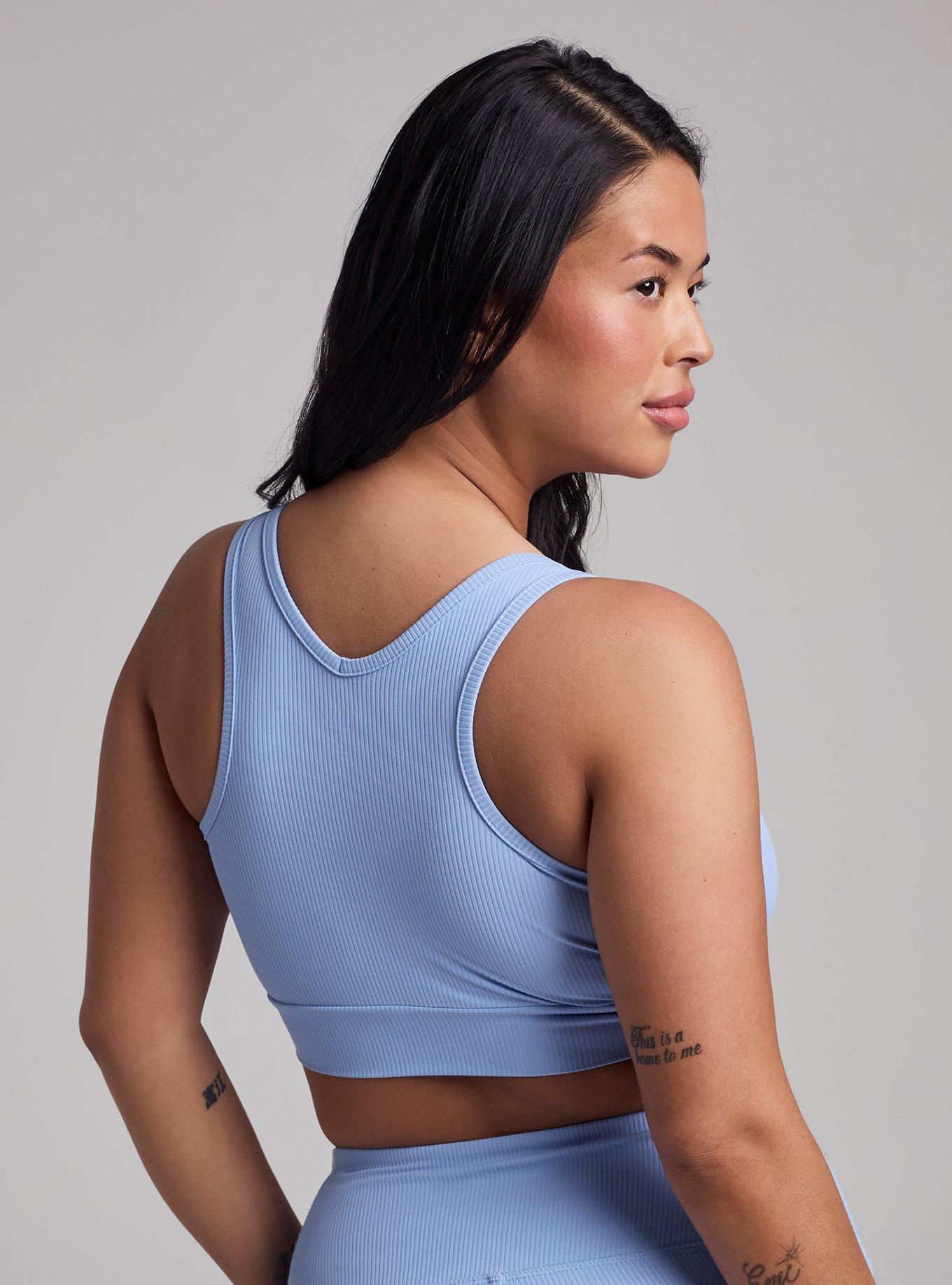 TRU Performance Rib Ruched Active Sports Bra, POLARIS STAR, alternate