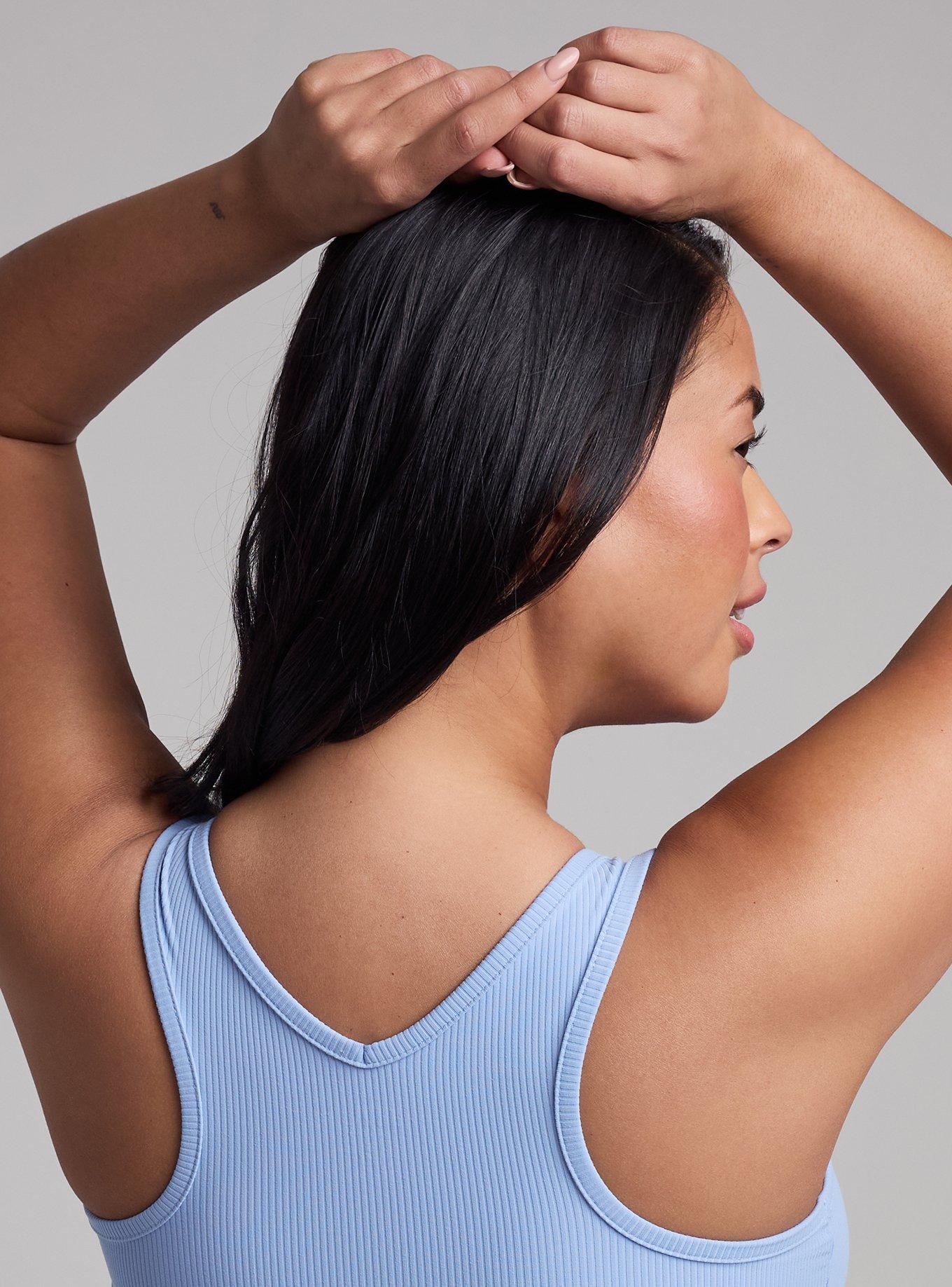 TRU Performance Rib Ruched Active Sports Bra, POLARIS STAR, alternate