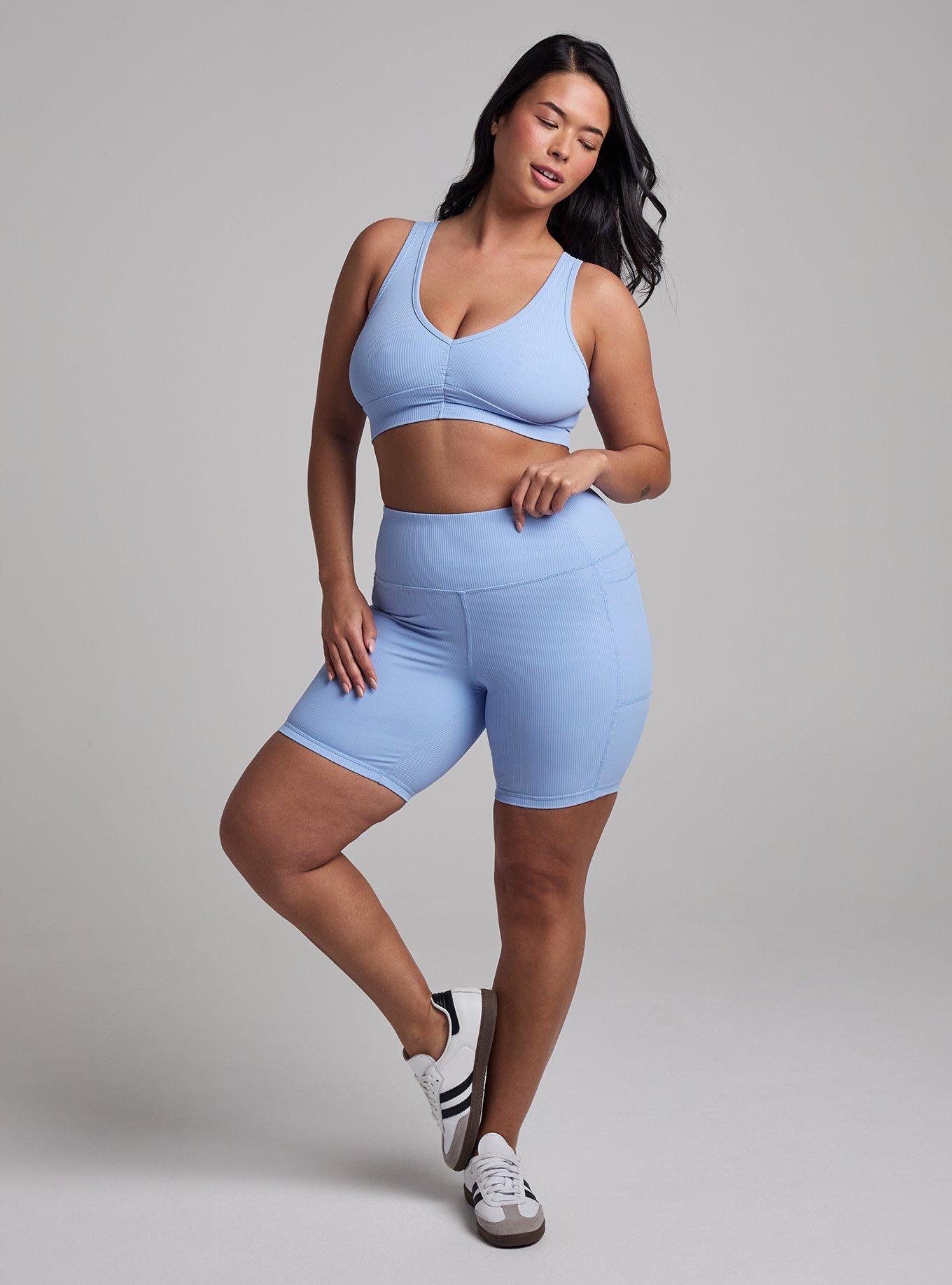 TRU Performance Rib Ruched Active Sports Bra, POLARIS STAR, alternate