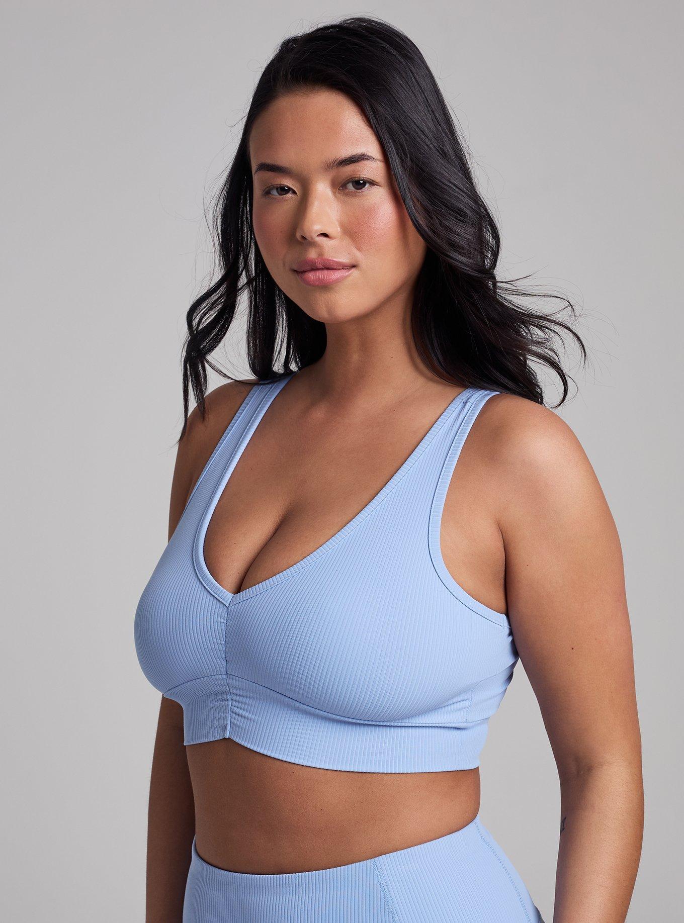 TRU Performance Rib Ruched Active Sports Bra, POLARIS STAR, hi-res