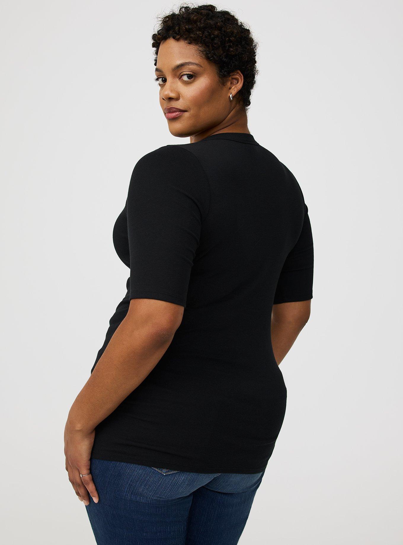 Cotton Rib Henley Top