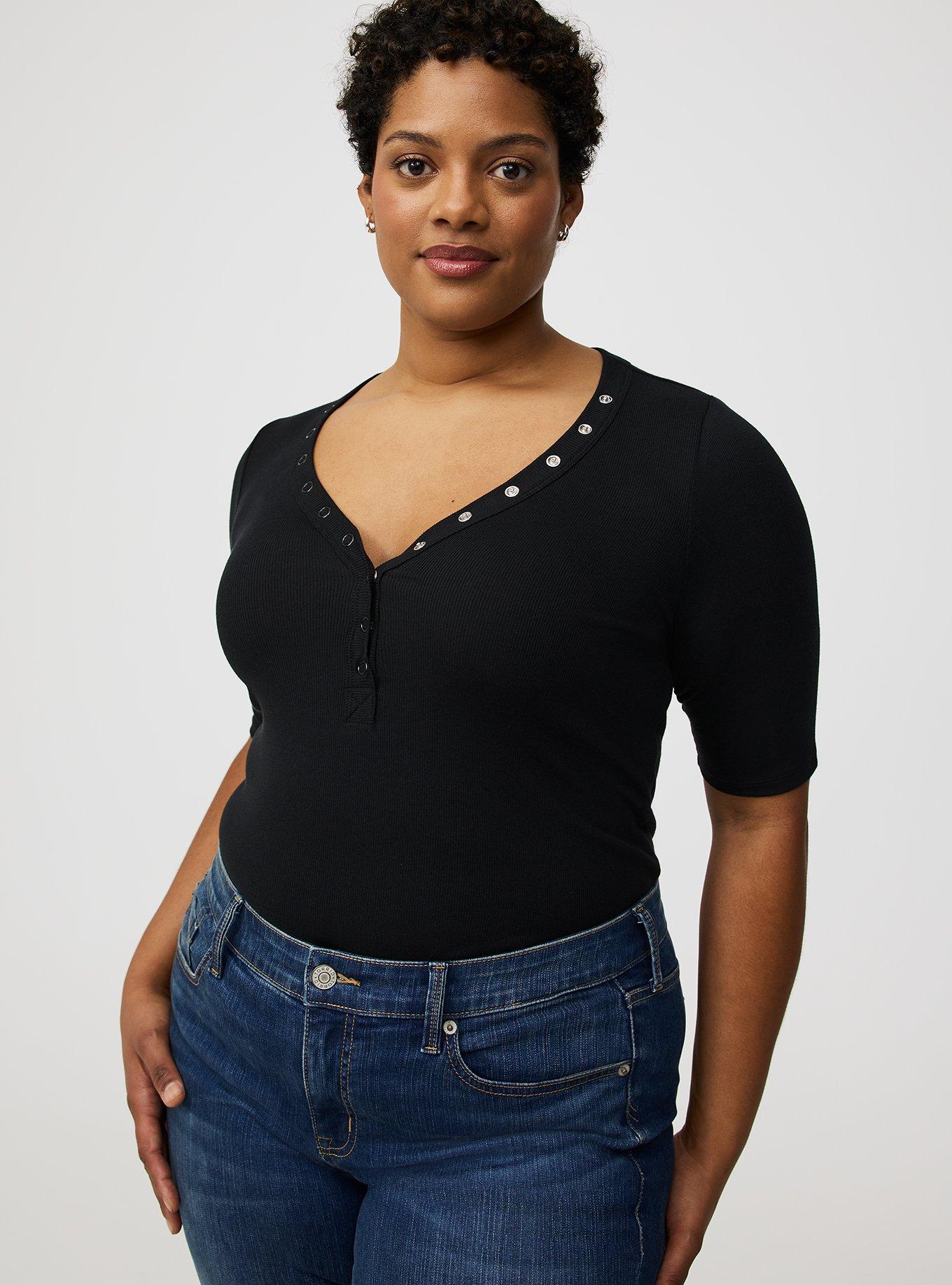Cotton Rib Henley Top
