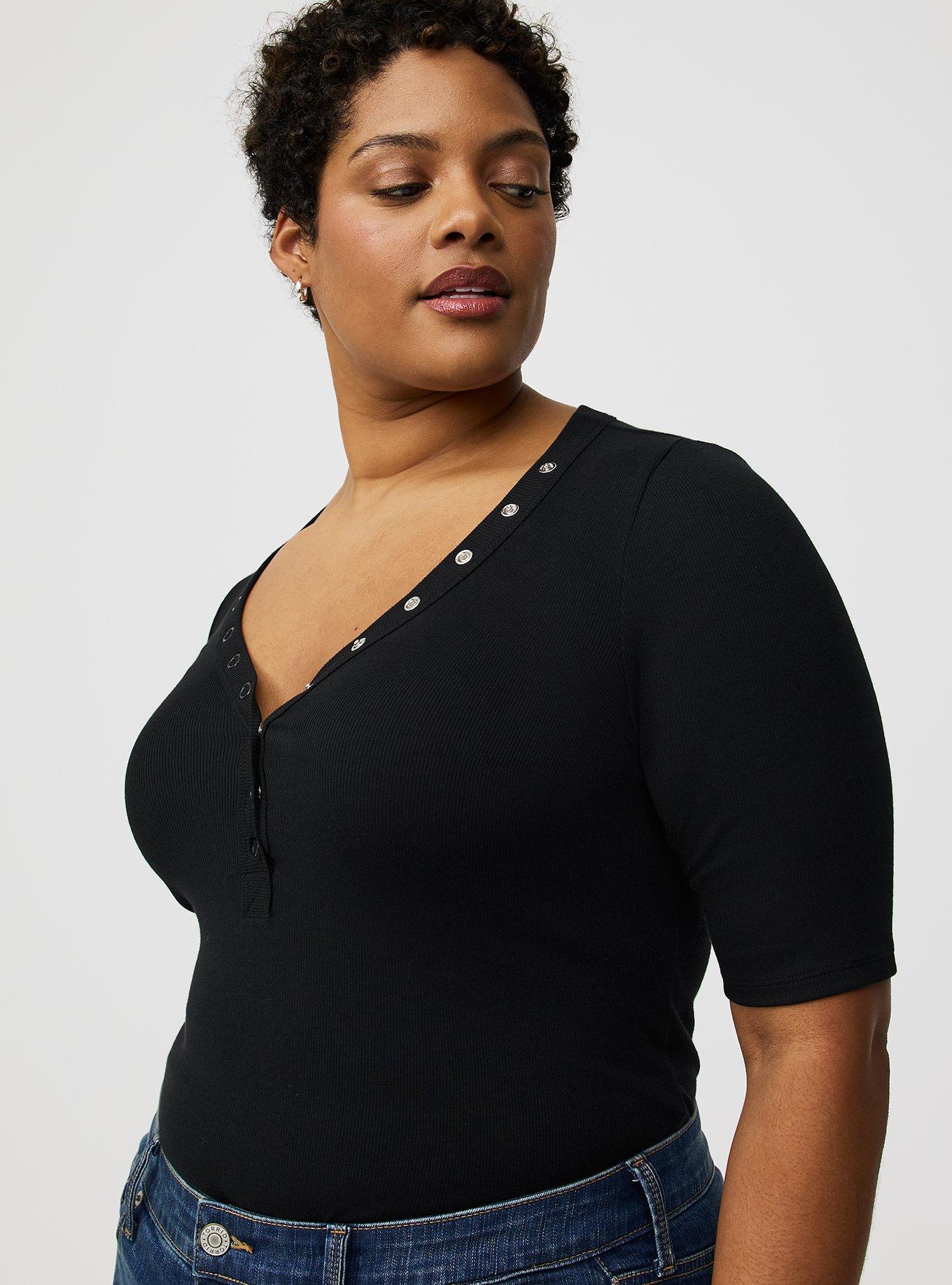 Cotton Rib Henley Top