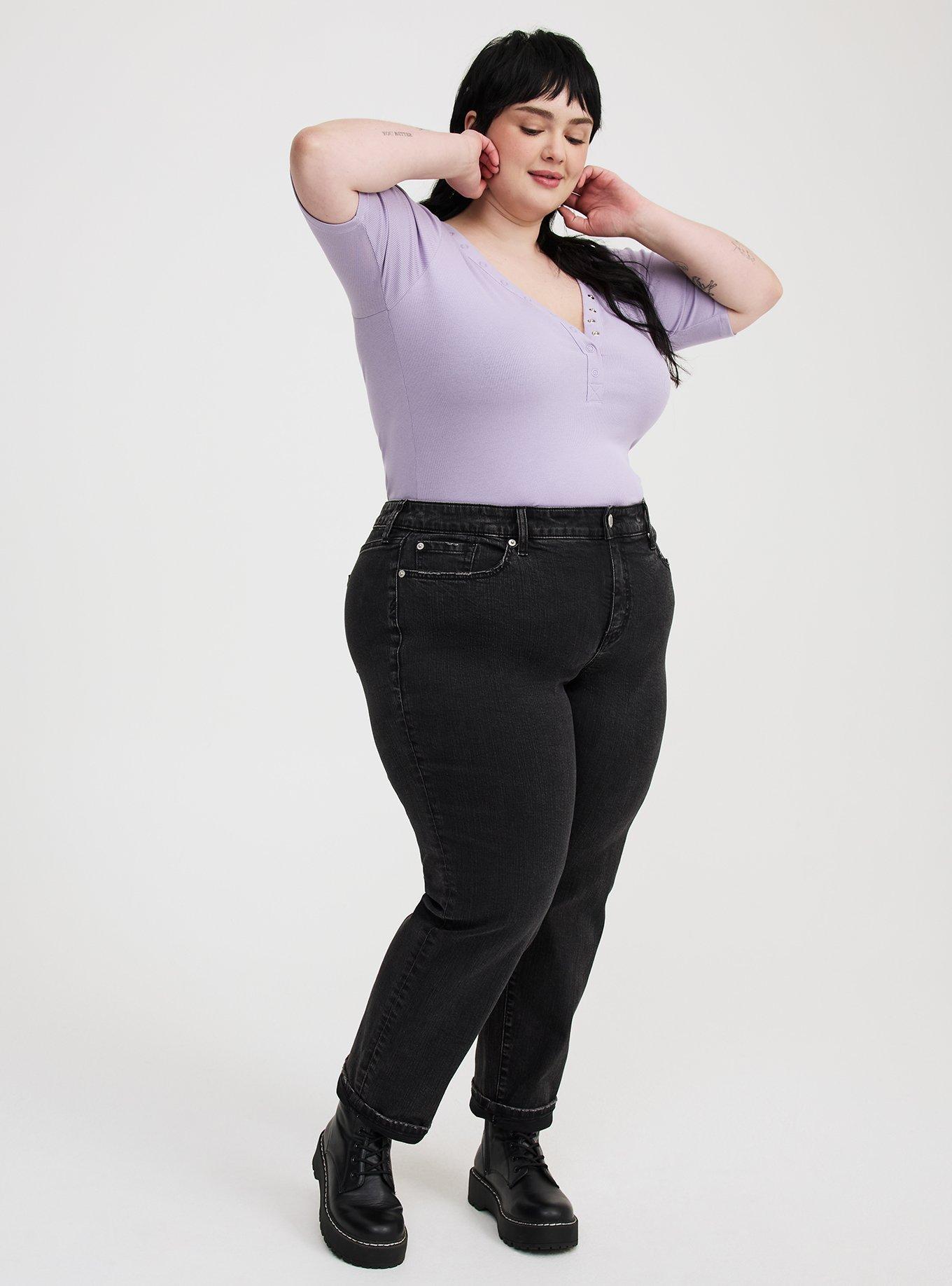 Cotton Rib Henley Elbow Top