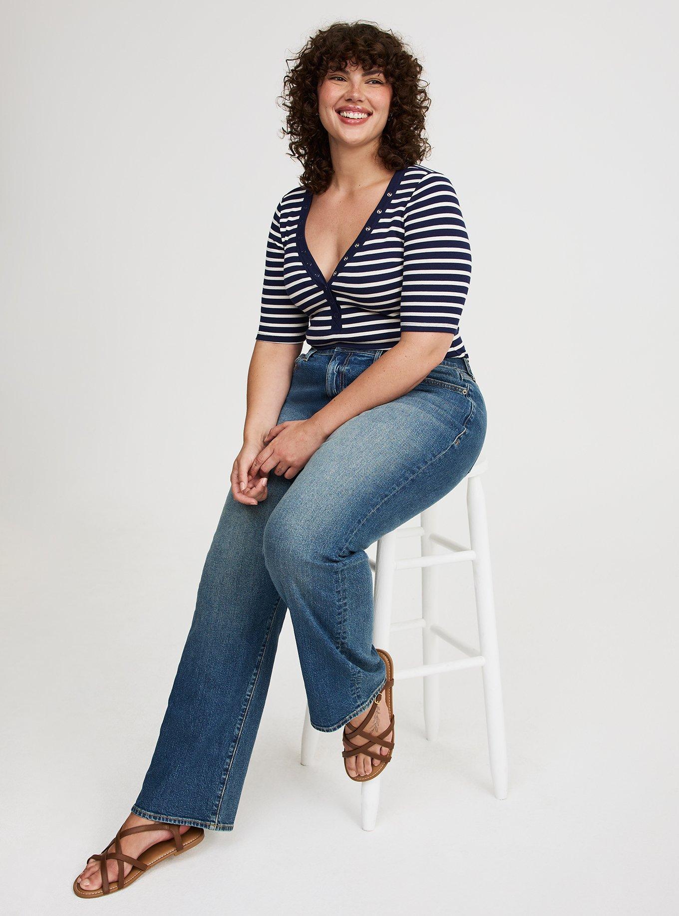 Cotton Rib Henley Top