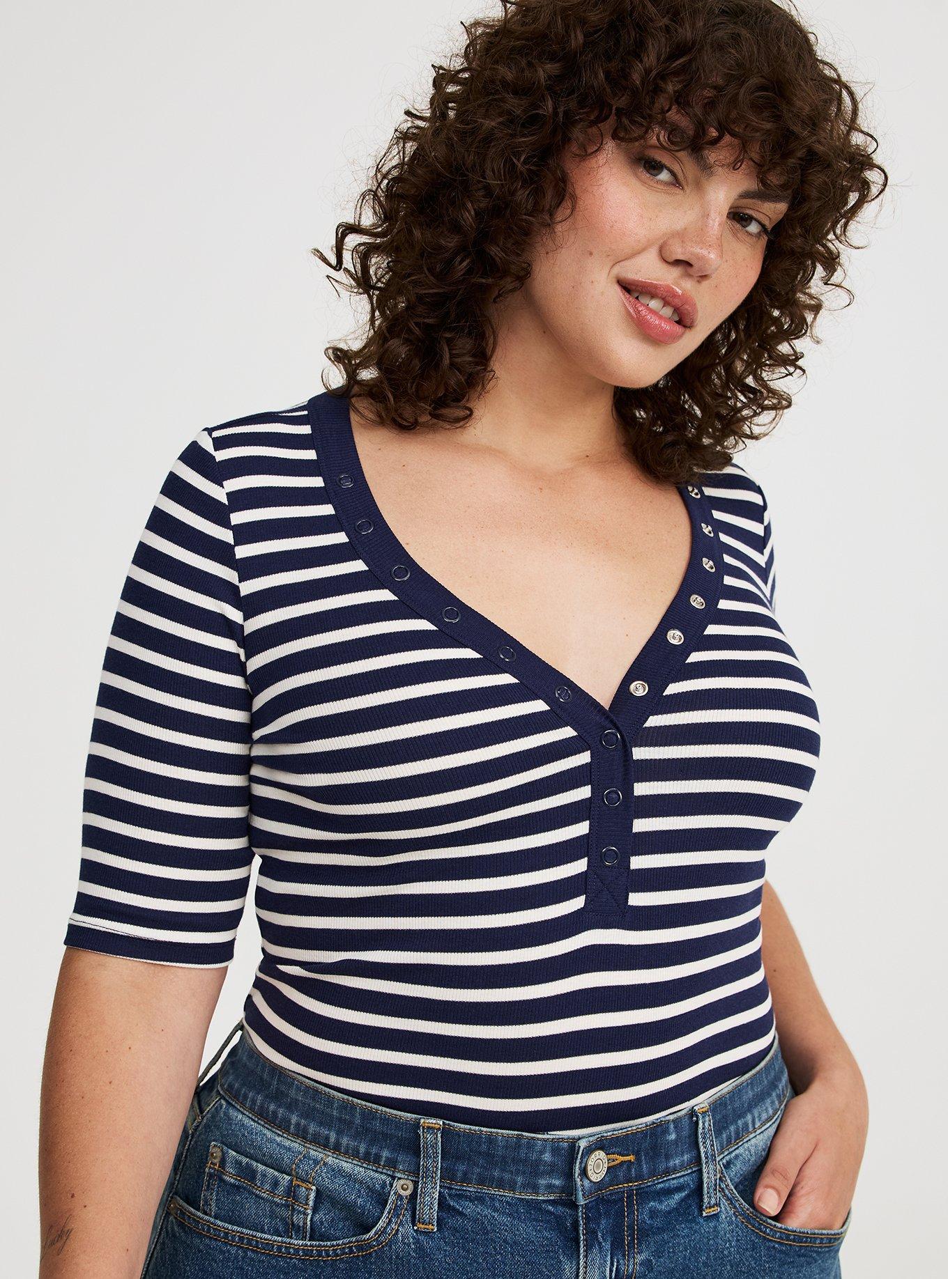 Cotton Rib Henley Top