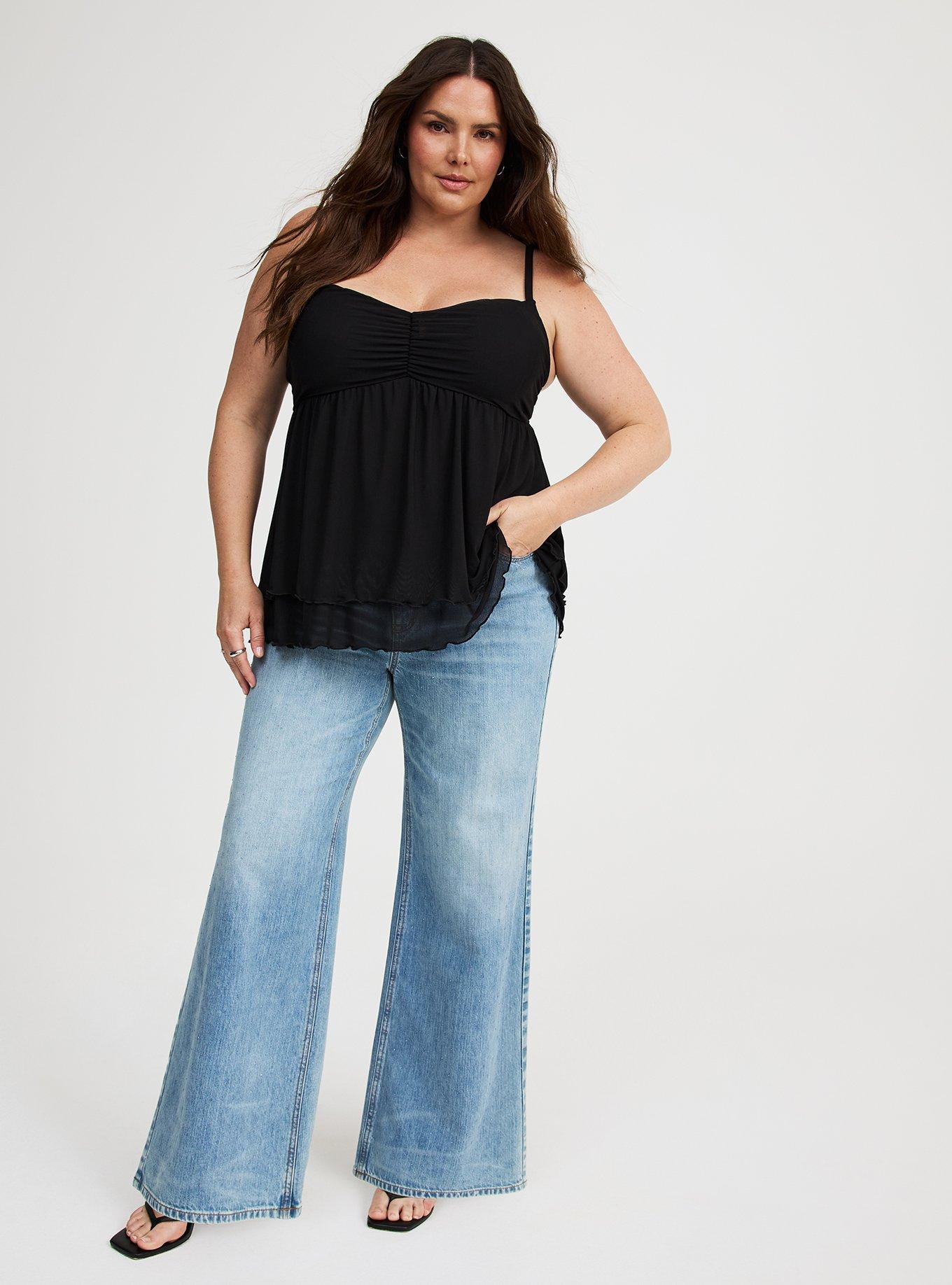 Mesh V-Neck Babydoll Cami