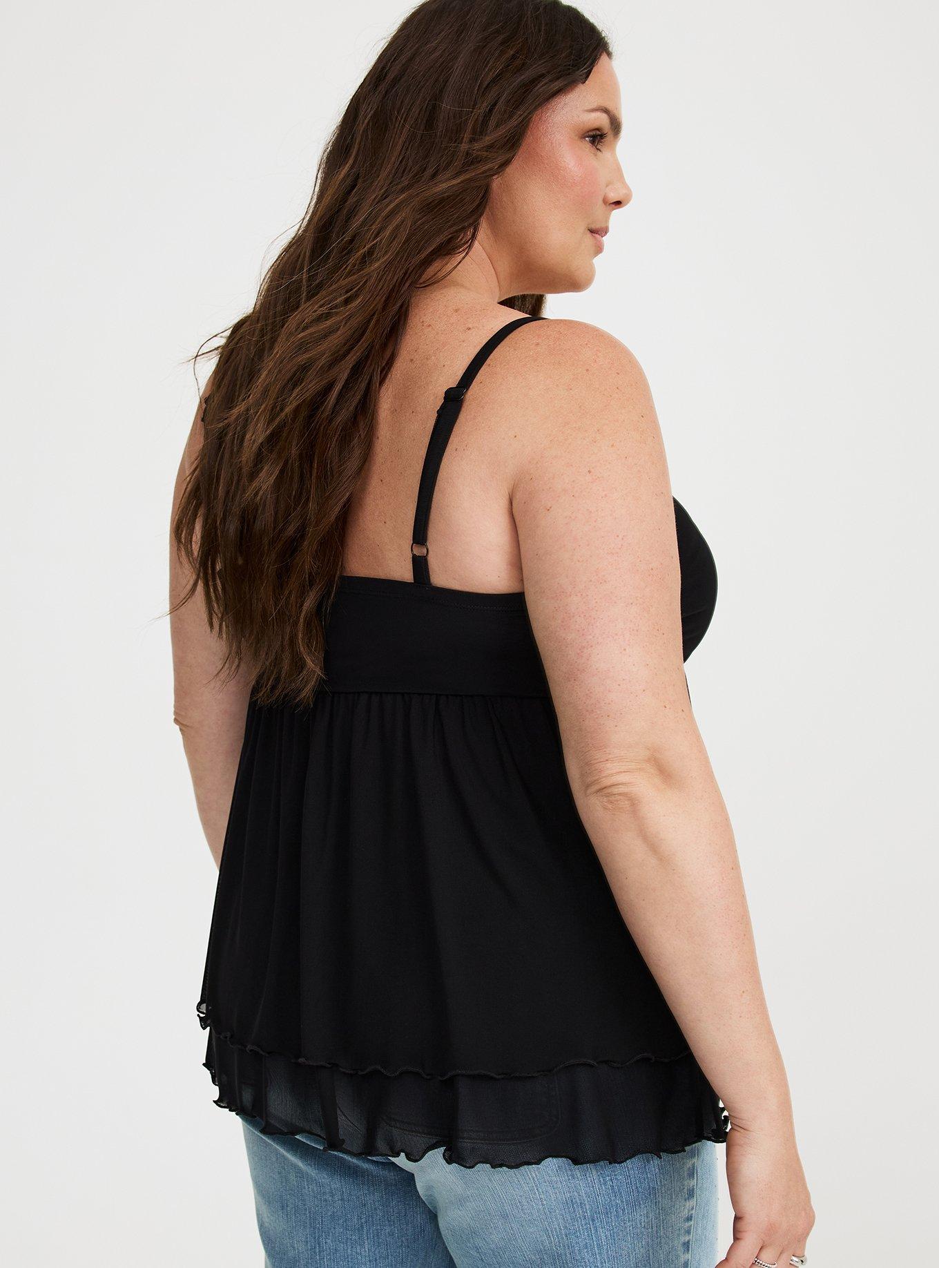 Mesh V-Neck Babydoll Cami