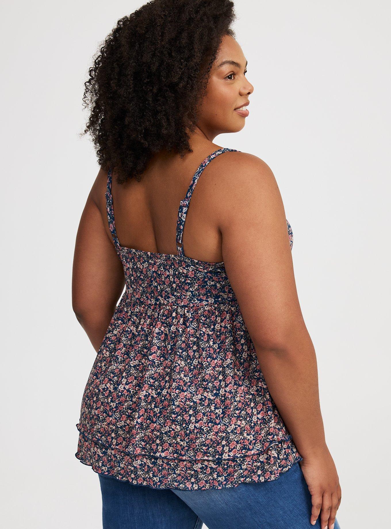 Mesh V-Neck Babydoll Cami