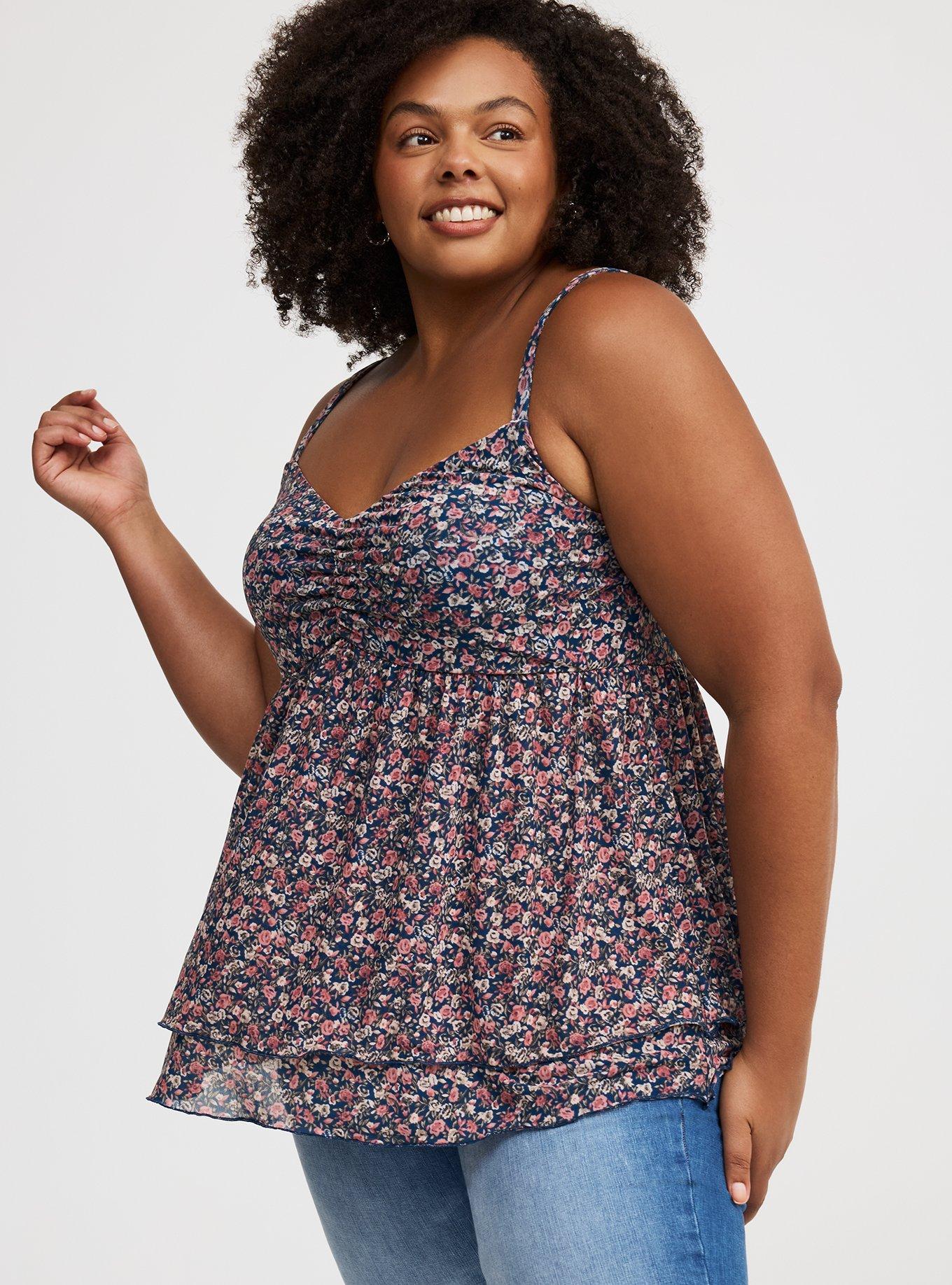 Mesh V-Neck Babydoll Cami