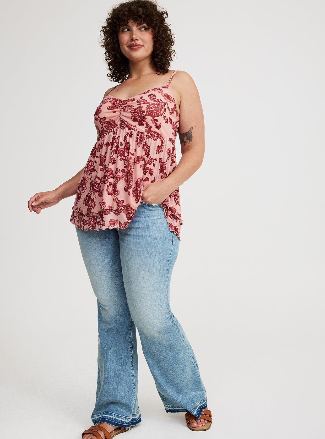 Mesh V-Neck Babydoll Cami