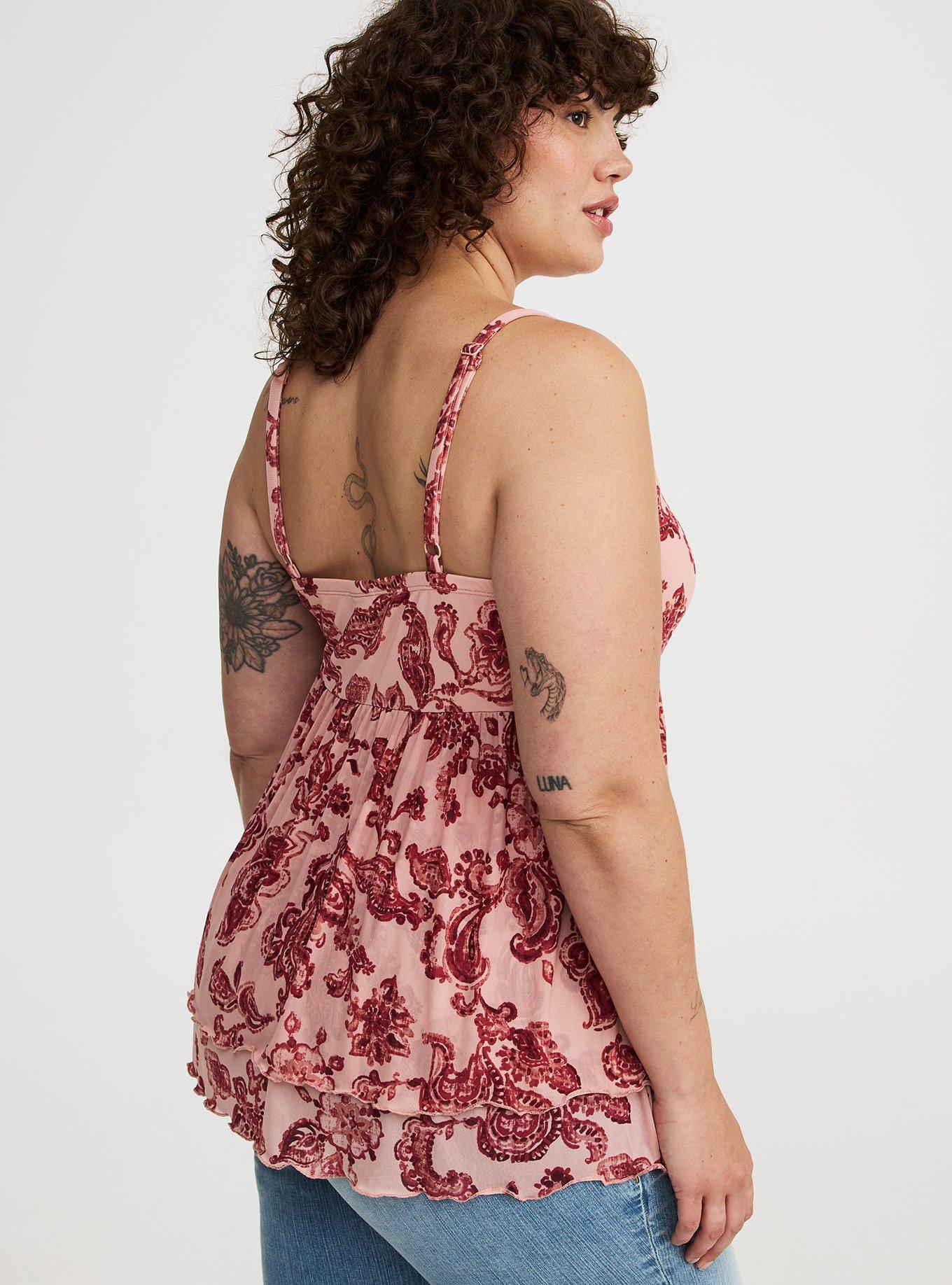 Mesh V-Neck Babydoll Cami