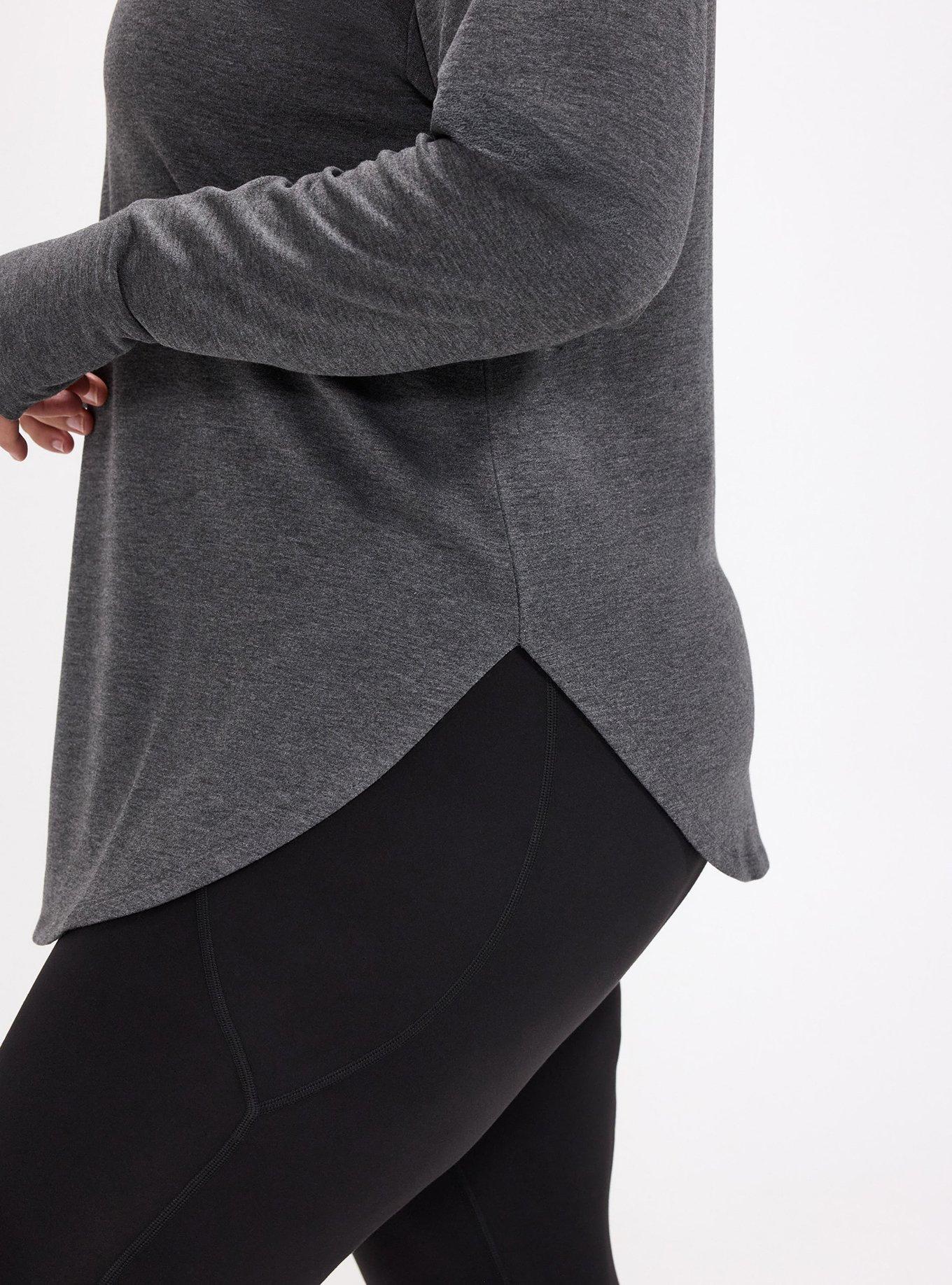 TRU Lightweight French Terry Long Sleeve Active Top, CHARCOAL HEATHER, alternate