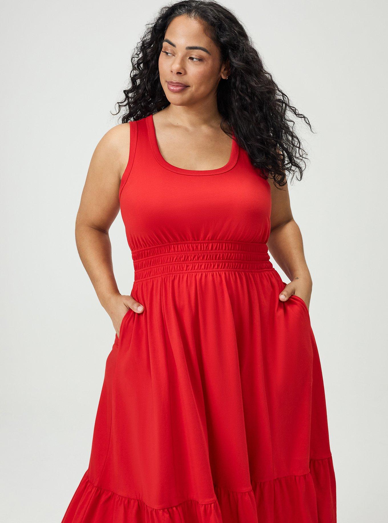 Shirred Waist Midi Dress, ADRENALINE RUSH, alternate