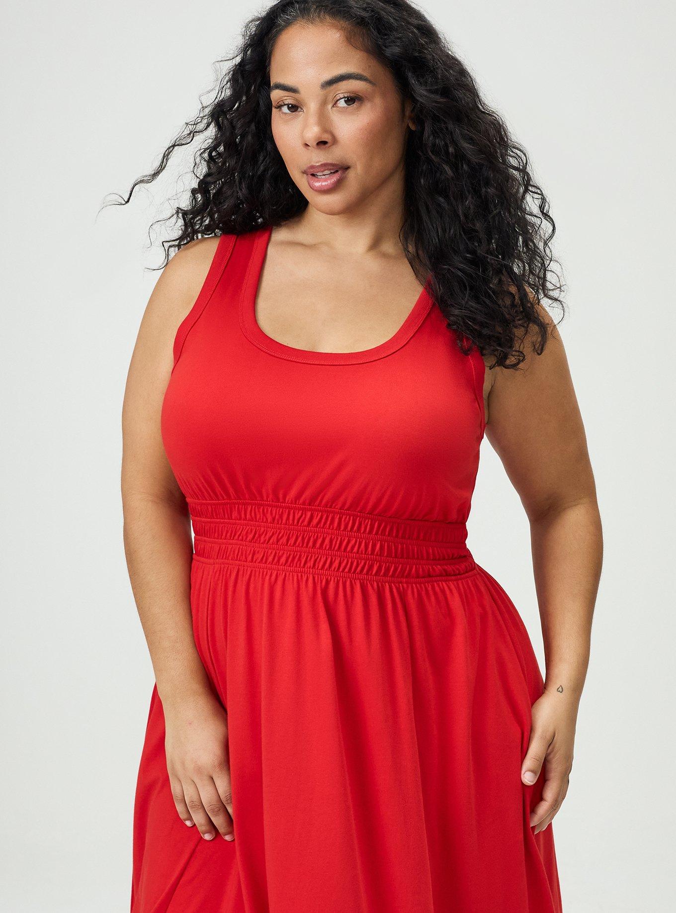 Shirred Waist Midi Dress, ADRENALINE RUSH, alternate