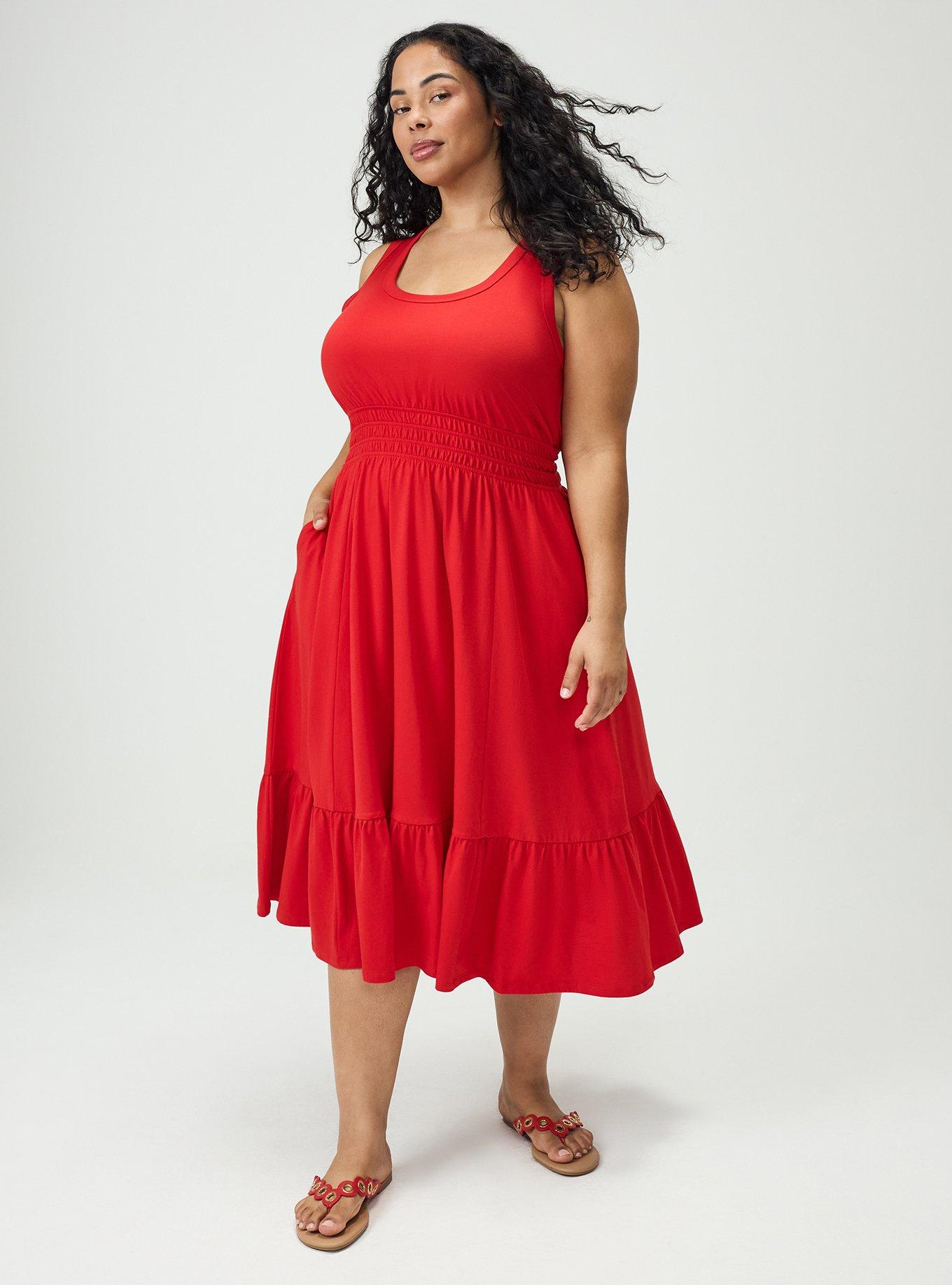 Shirred Waist Midi Dress, ADRENALINE RUSH, hi-res