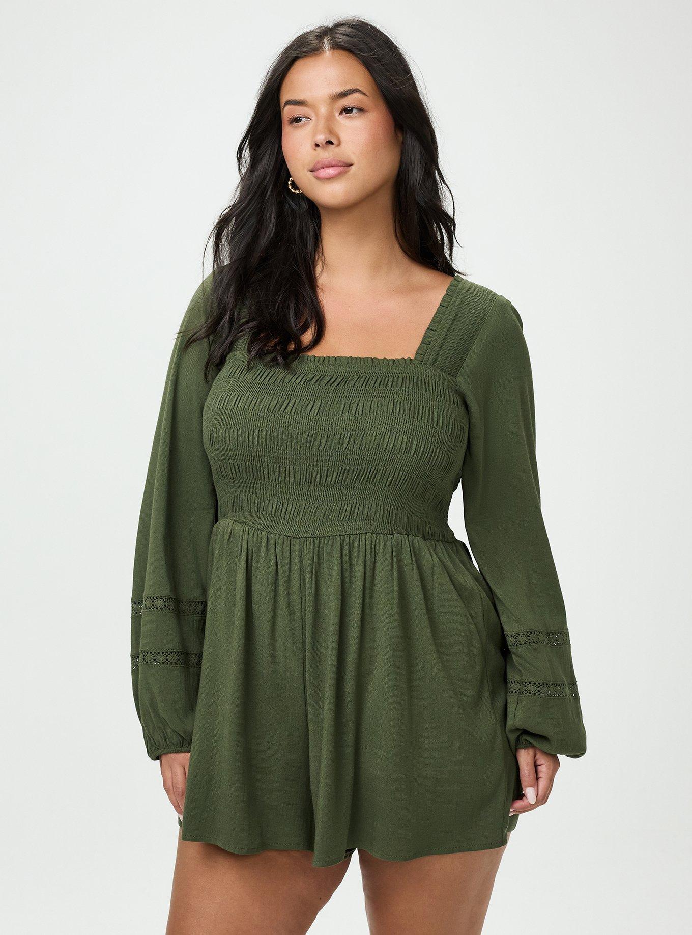 Long-Sleeve Smocked Romper, DEEP DEPTHS, alternate