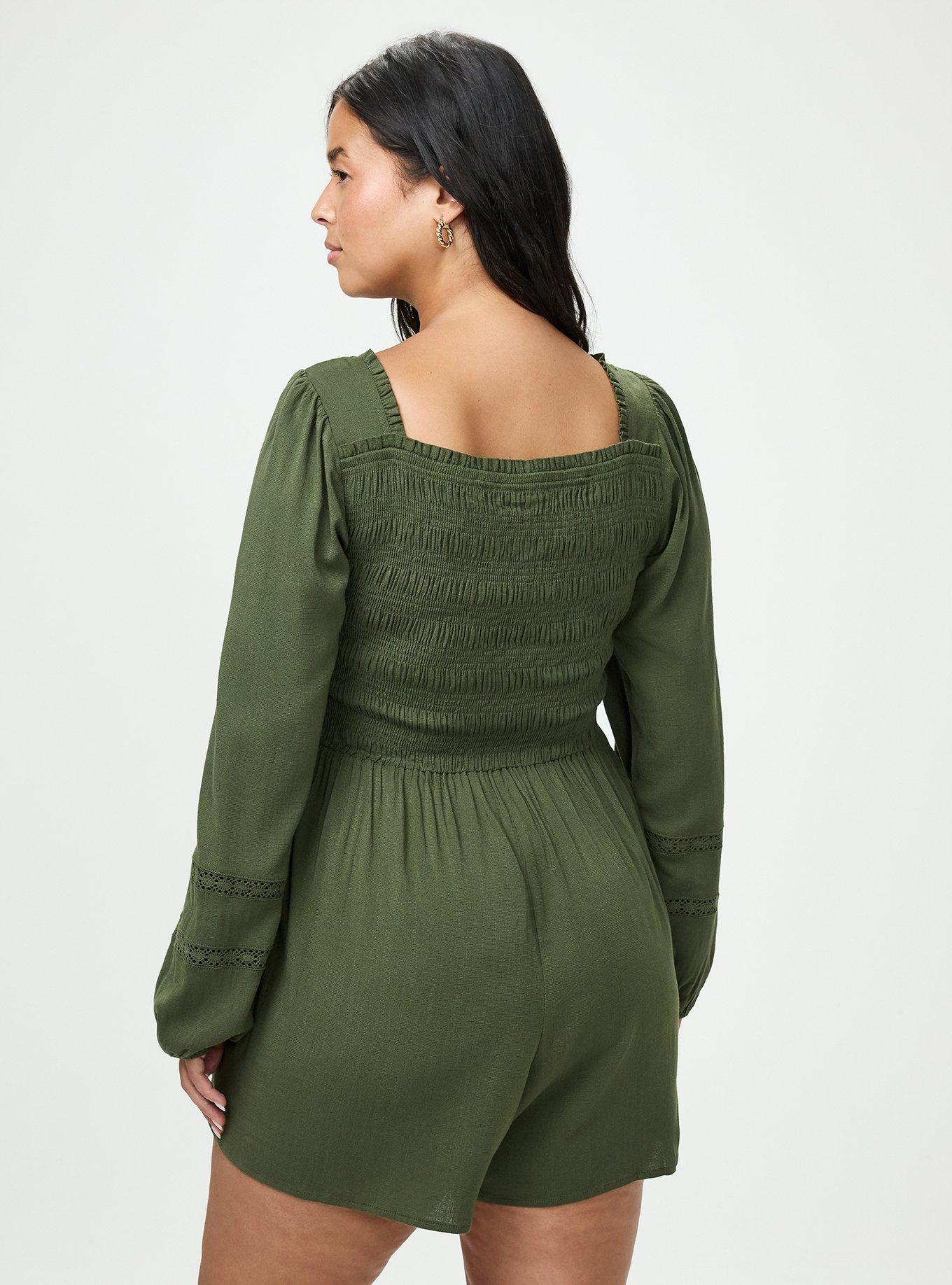 Long-Sleeve Smocked Romper, DEEP DEPTHS, alternate