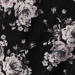 Double-Slit Maxi Dress, SEASONAL ROSES FLORAL DEEP BLACK, swatch