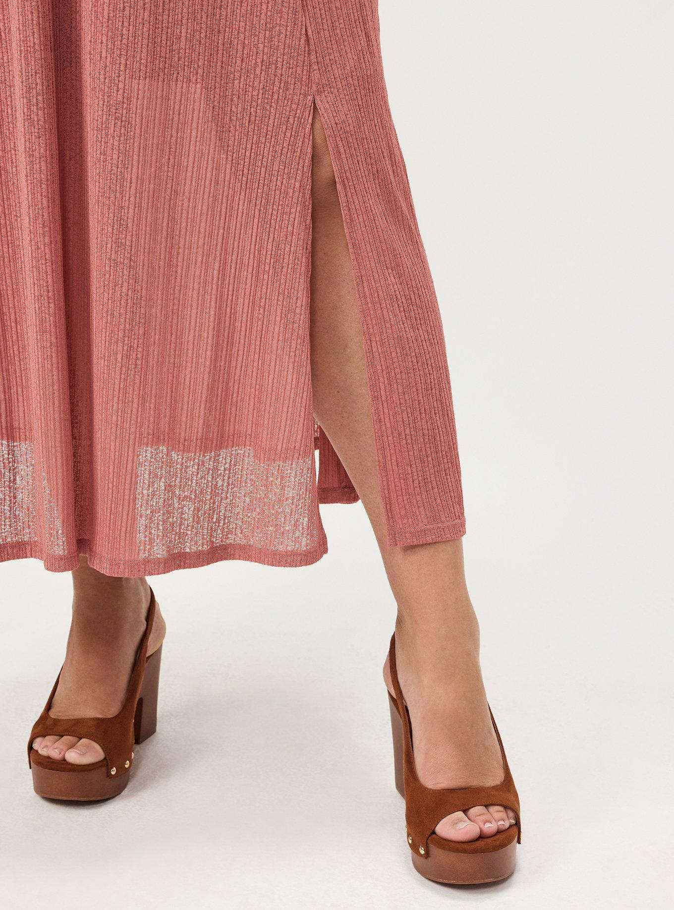 double slit maxi dress plus size Plus Size - Double-Slit Maxi Dress