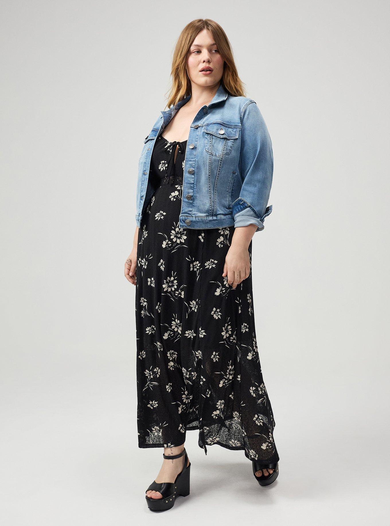 plus size maxi dress with denim jacket Maxi Dress Plus Size Denim Jacket Dress Fashion Maxi Dress With Jean Jacket  Plus Size Cheap