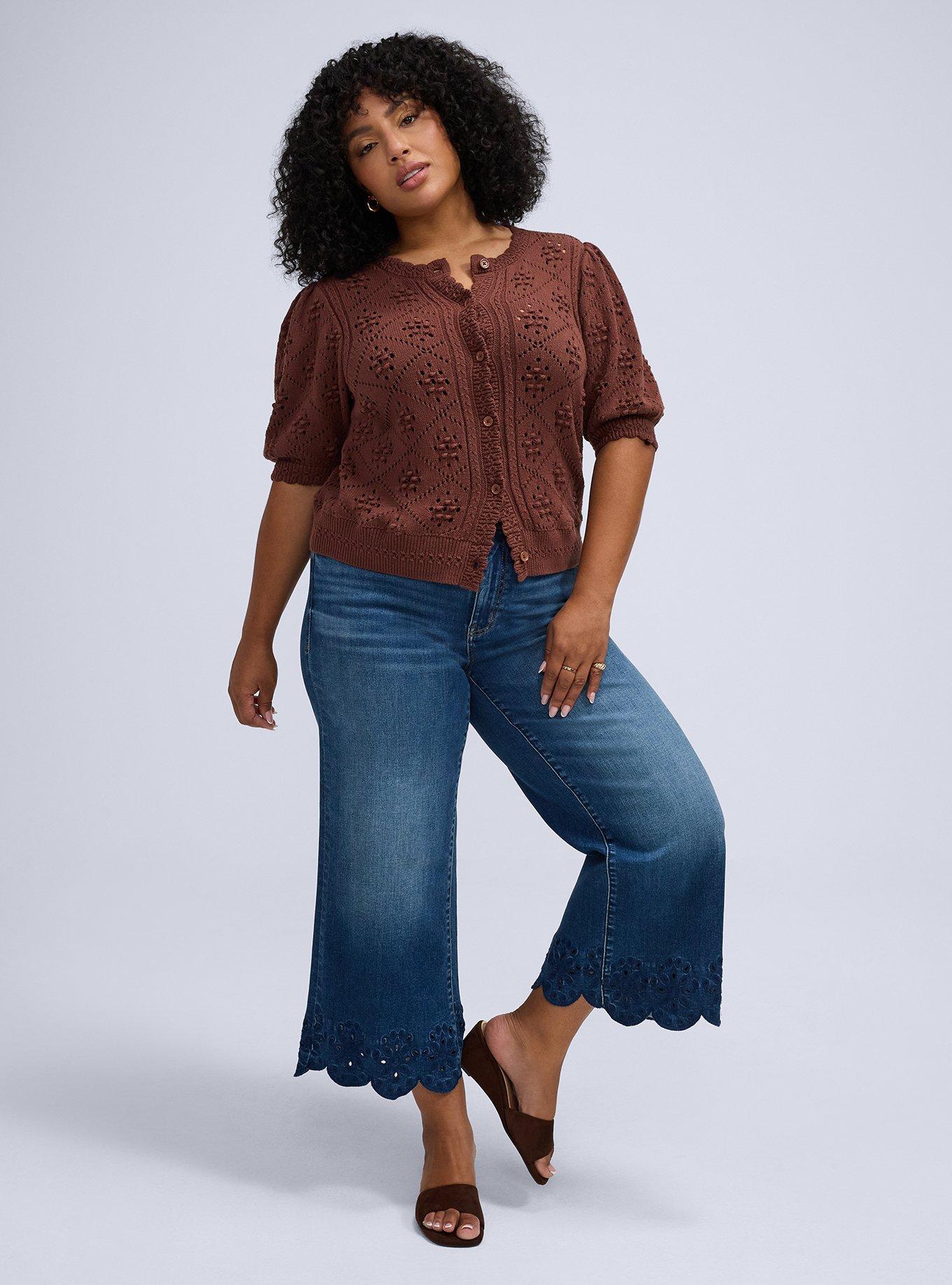 Belle Isle Scallop Edge Cardigan, ROOT BEER, alternate