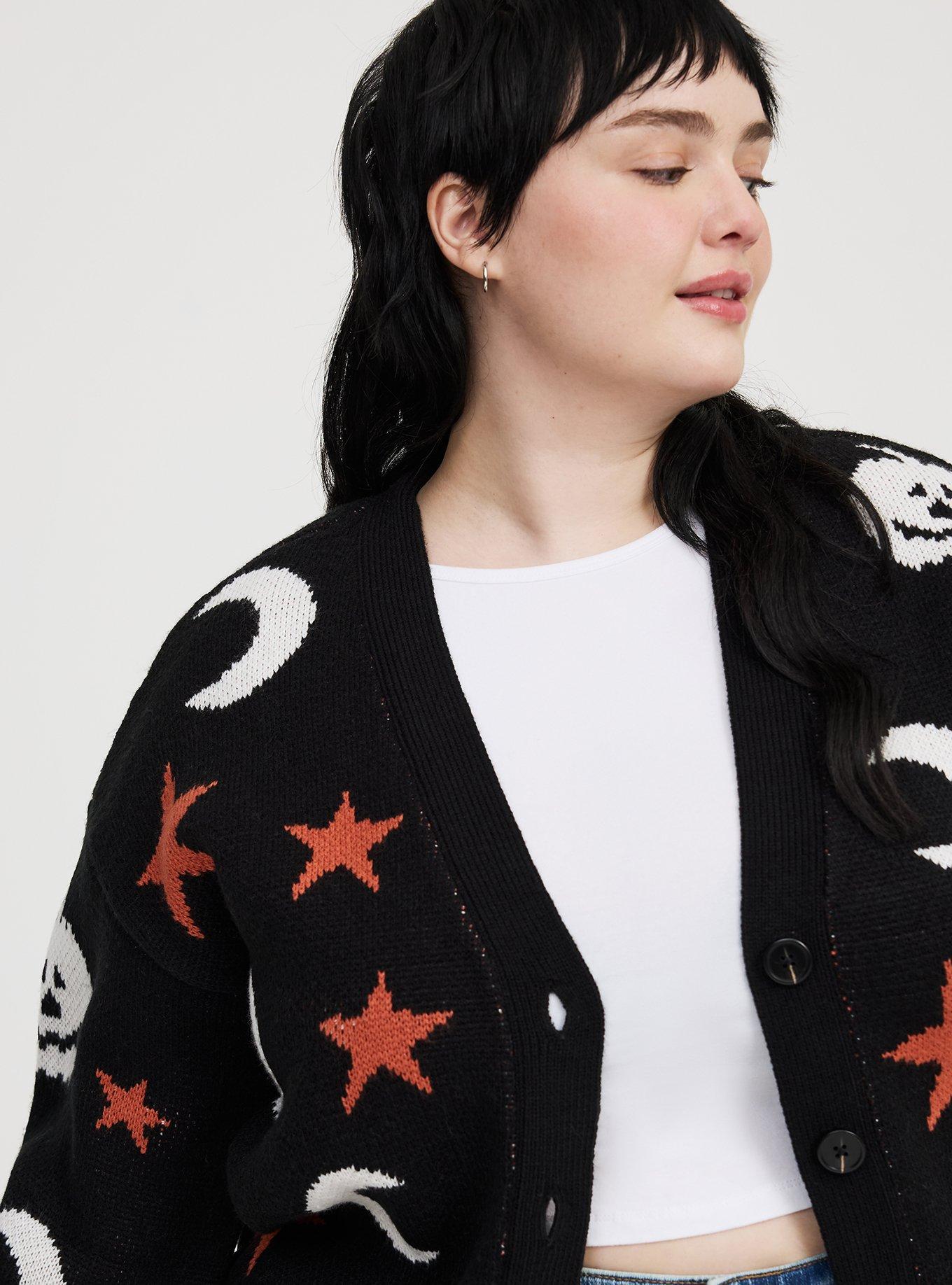 Halloween Boxy Button-Up Cardigan