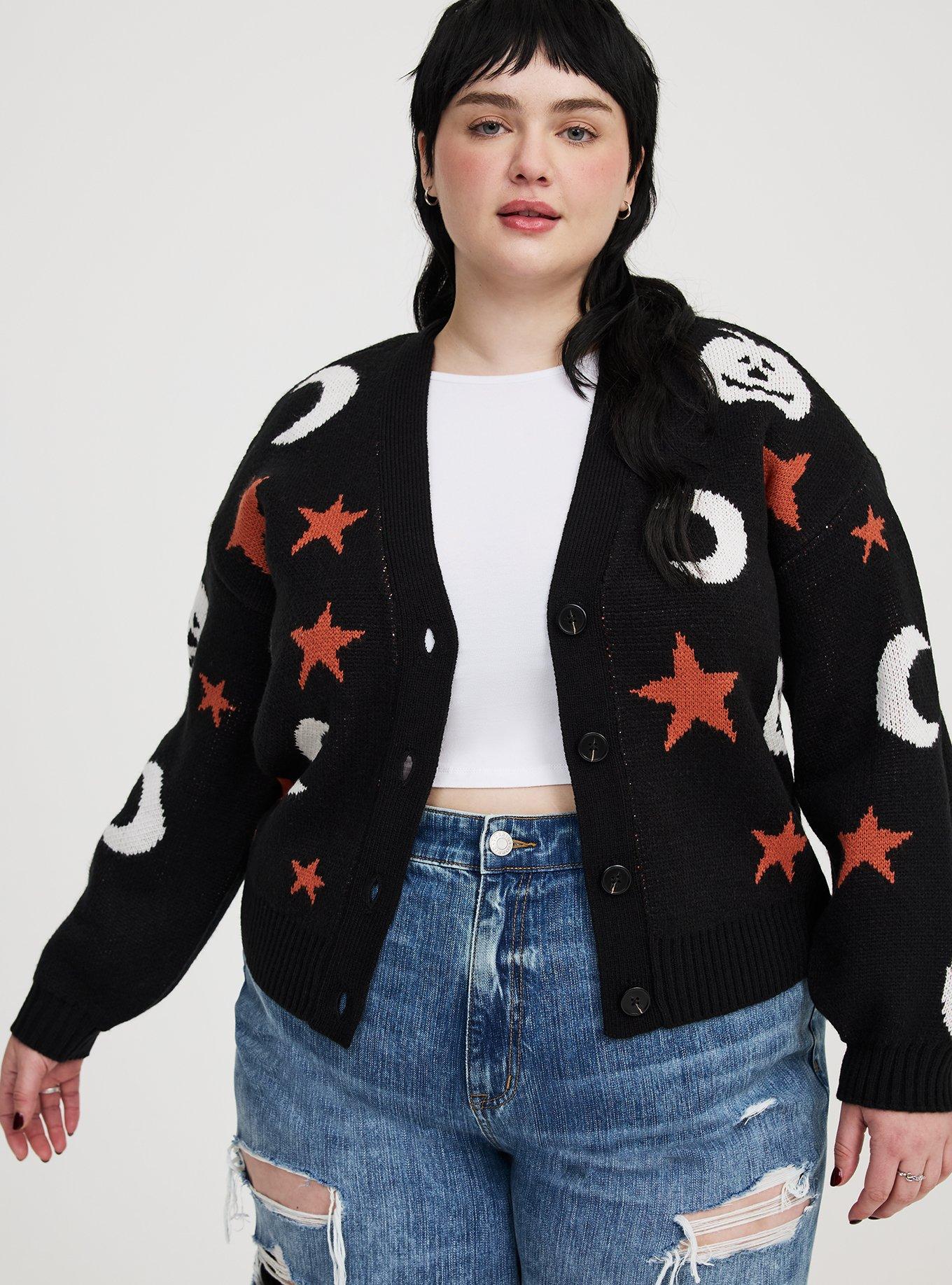Halloween Boxy Button-Up Cardigan